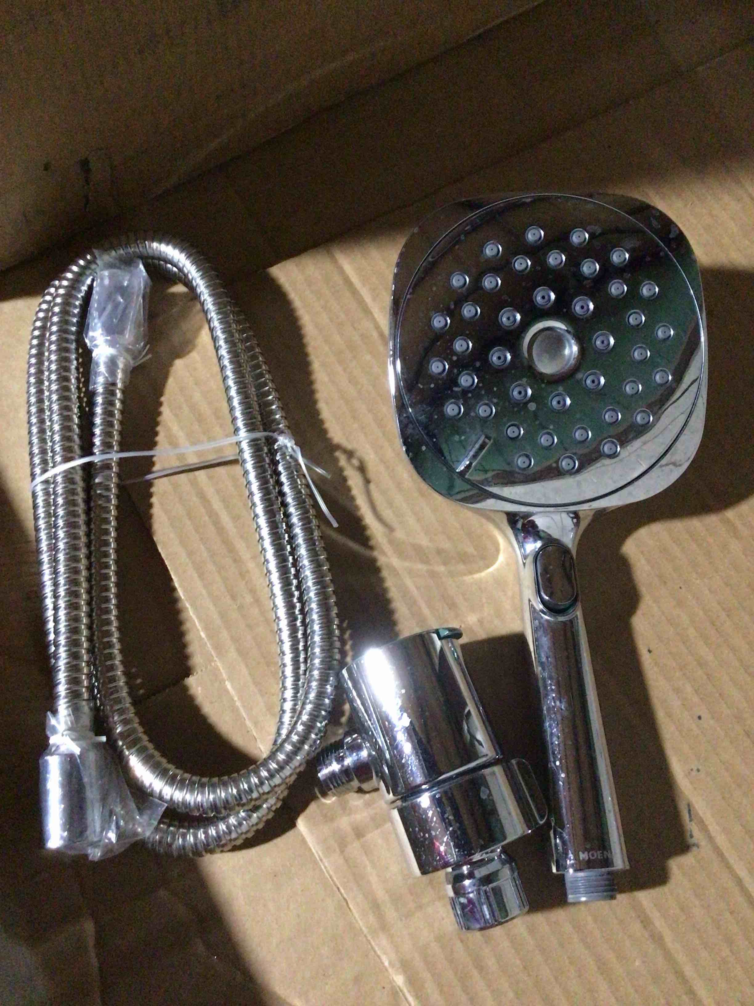 detachable handheld shower head with hose - high pressure 5 functions showerheads hand held shower heads,extra long 4.7 ft. stainless steel hose and holder.