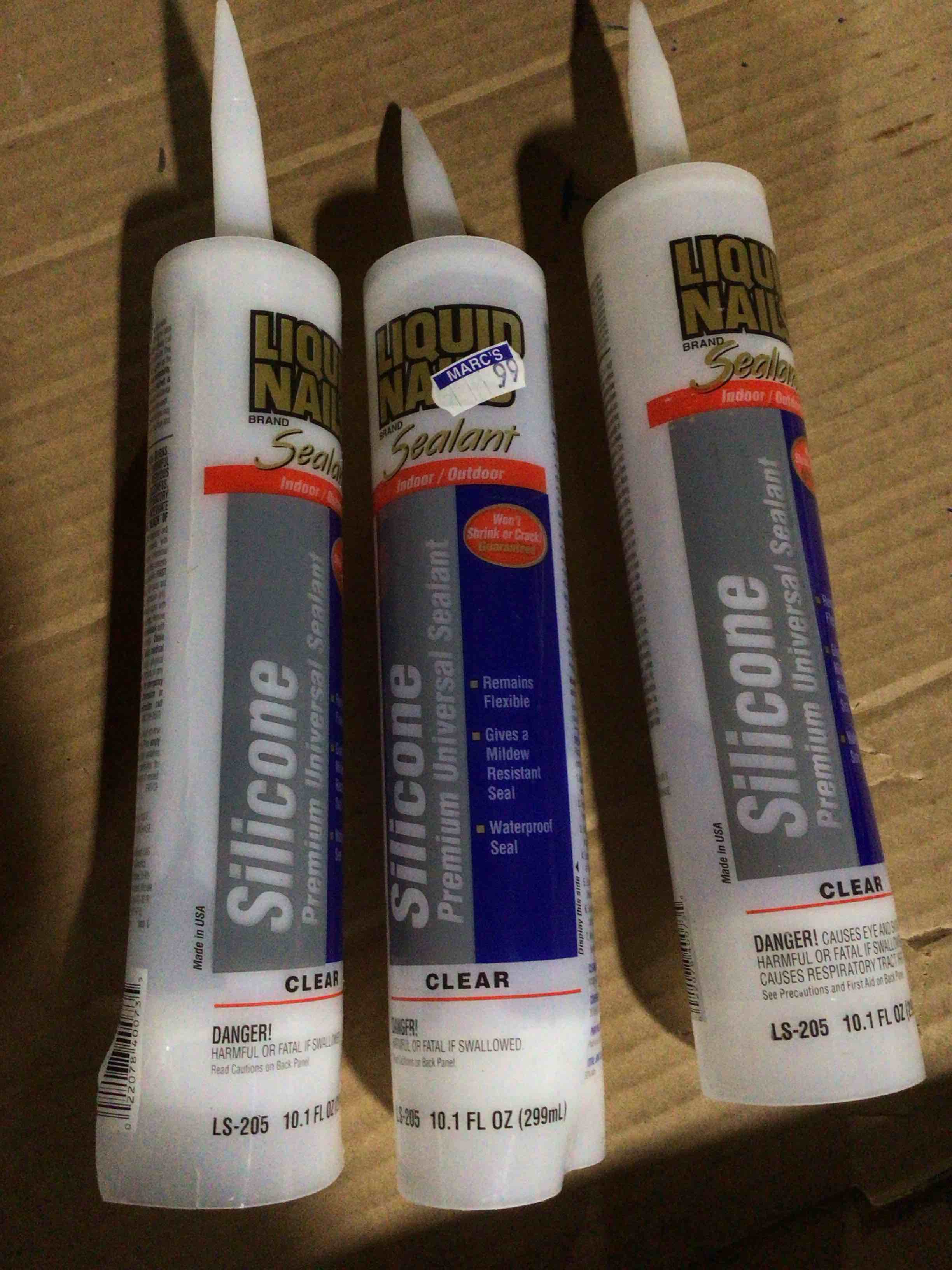 Universal premium silicone sealer ( Las-205) from the liquid nails brand.it is a high - per silicone sealant designed for indoor and outdoor use