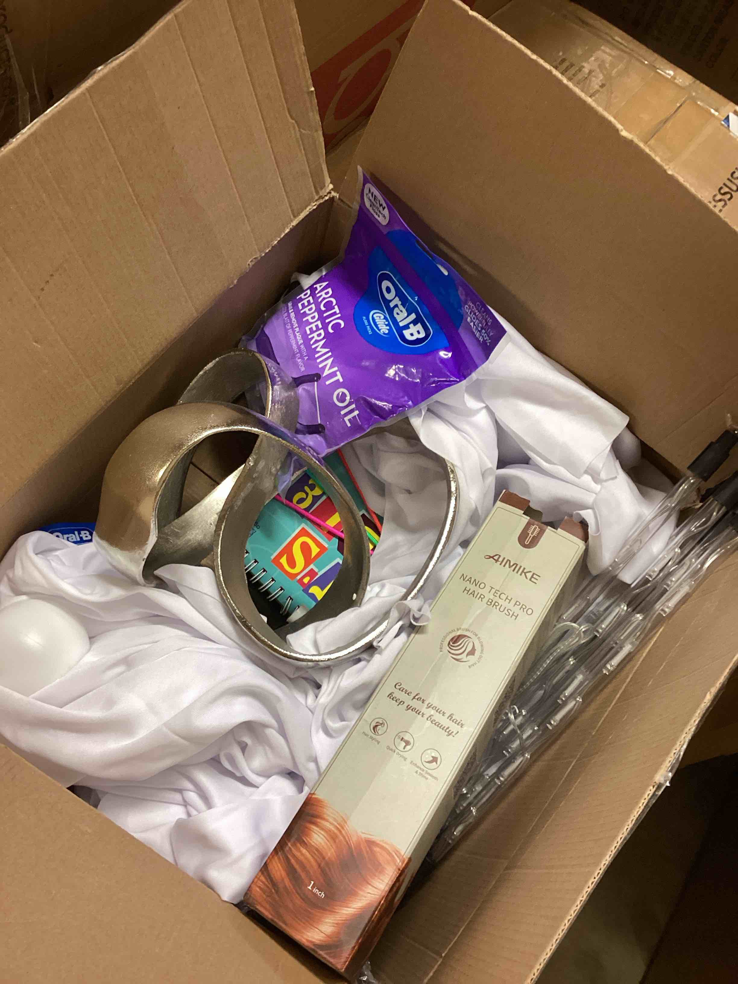 Assorted Miscellaneous Items for Home Decorations/personal Use  included (sculpture modern/ light outdoor/ arctic peppermint oil/ hair brush and more) 