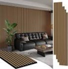 Smartstandard 4 Pack 105.9" x 12.6" Wood Slat Wall Panels, Soundproof Wooden Wall Panels, Acoustic Wood Panels for Wall, 3D Fluted Wood Panels for Interior Wall Decor