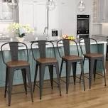 burney counter stool with metal,frame (set of 4)
