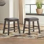 Signature Design by Ashley Caitbrook Rustic 24.4" Counter Height Upholstered Barstool, 2 Count, Gray