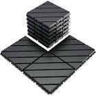 VANCASTLE Plastic Interlocking Deck Tiles, 11.8"x11.8"(Pack of 27), Patio Flooring Outdoor Waterproof All Weather Use, Outdoor Flooring for Patio Garden Poolside Front/Back Yard, Dark Grey