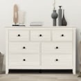  7 Drawer Dresser ,White Wood Grain