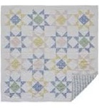 Birch Lane™ Adda Cream/Dusty Blue/Green Cotton Reversible Quilt Twin