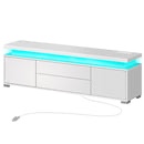 (incomplete) Rolanstar TV Stand with Power Outlet & LED Lights, Modern Entertainment Center for 32/43/50/55/65 Inchs TVs, TV Table, Universal Gaming LED TV Media Stand with Large Storage Cabinet