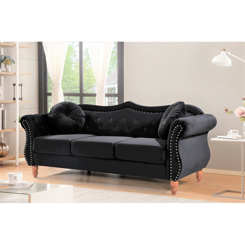 (incomplete one box of two only) Evianna Velvet Rolled  Sofa