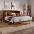 queen tucson wood marghy bed chase with storage drawer ( incomplete one box only)