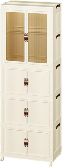 generic storage bins for home, stackable storage cart bins, folding storage containers closet organizer utility with wheels, for small apartment narrow space,white