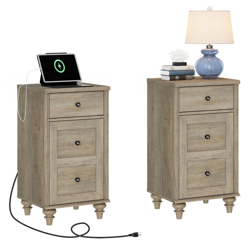 scarlett end table (set of 2) wash gray