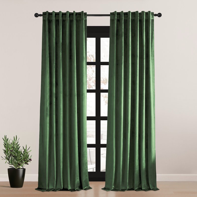 ike solid 70%-85% blackout rod pocket back curtain panels (set of 2) 52”x90”