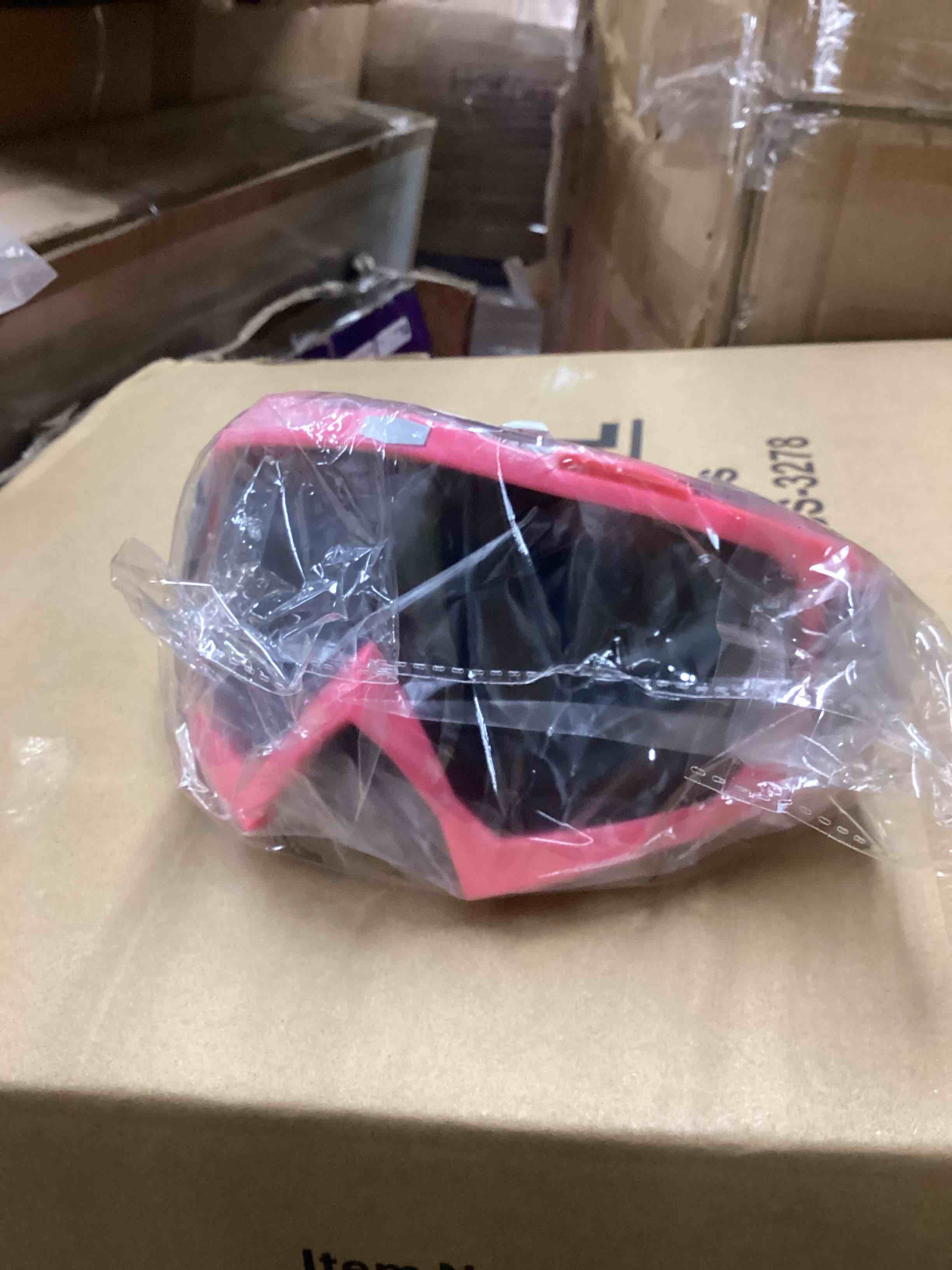 Condition photo showing Good Condition for Motorcycle Goggles Dirt Bike ATV Off-road Riding Motocross Glasses with Neck Gaiter Face Cover for Women Girls Pink Smoke