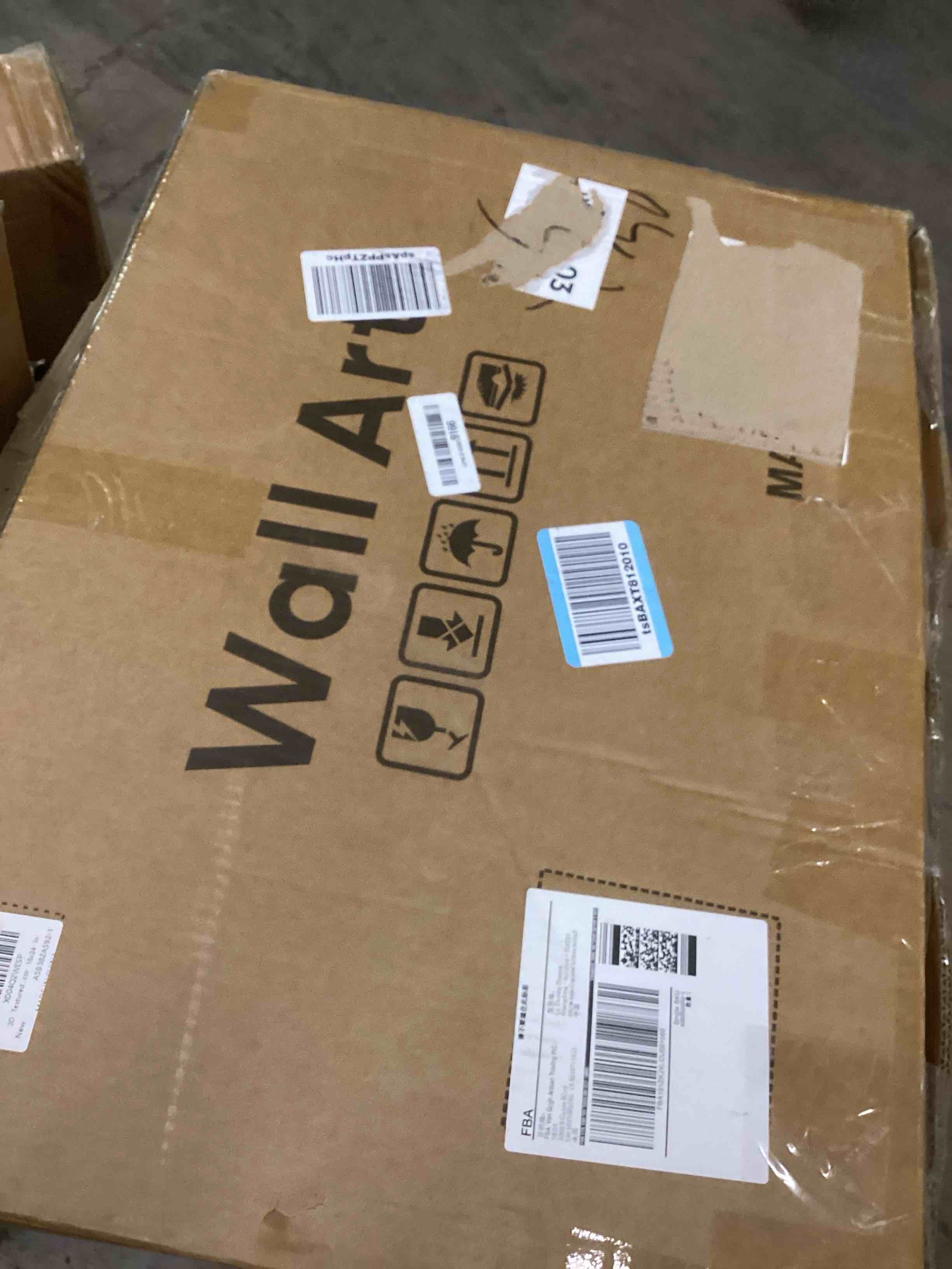 Condition photo showing New/Like New for 3D Textured Framed Abstract Wall Art, 3 Piece Modern Paintings Artwork for Walls, Black White Brown Geometric Sandstone Texture Pictures for Living Room Dining Room Bedroom Office Wall Decor 16x24 In 16" W x 24" H x 3Pcs Brown