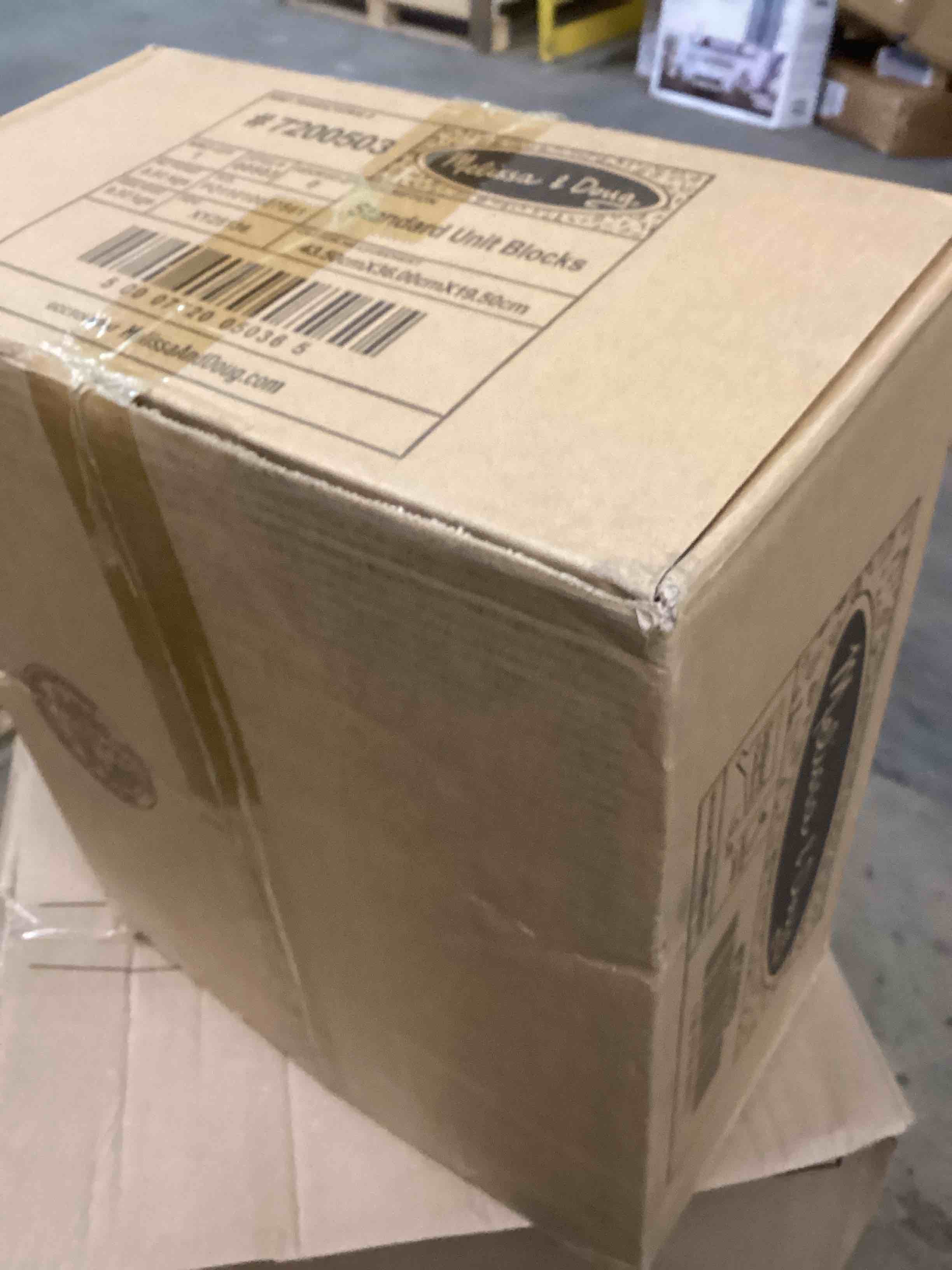 Condition photo showing New/Like New for Melissa & Doug Standard Unit Solid-Wood Building Blocks With Wooden Storage Tray (60 pcs)