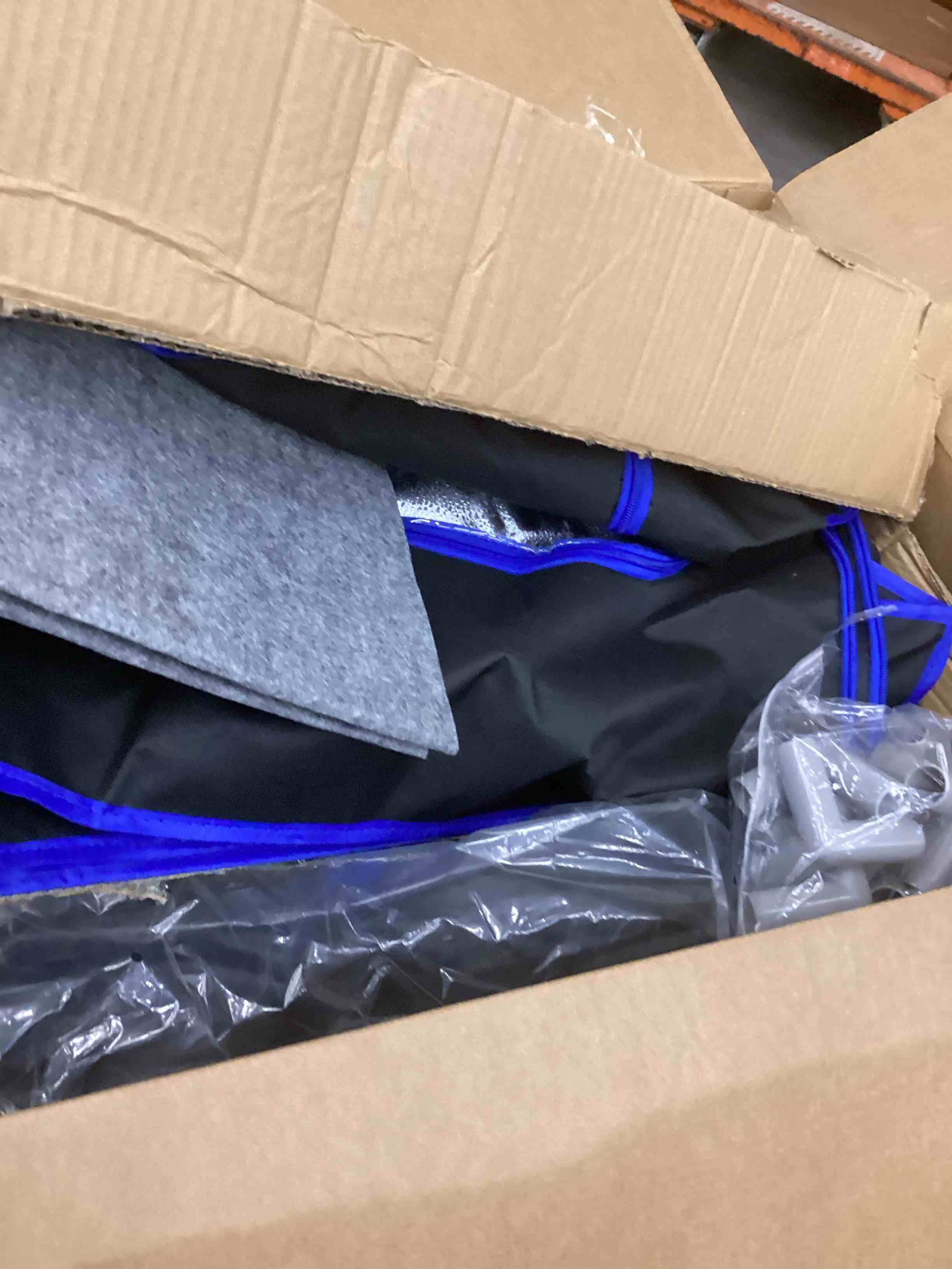 Condition photo showing Good Condition for Upgraded Portable Sauna of Relaxation, Detoxification, Steam Sauna for Home with Steamer, Pairs Remote Control, Folding Chair, 9 Levels, 2.6’ x 2.6’ x 5.9’ royal blue