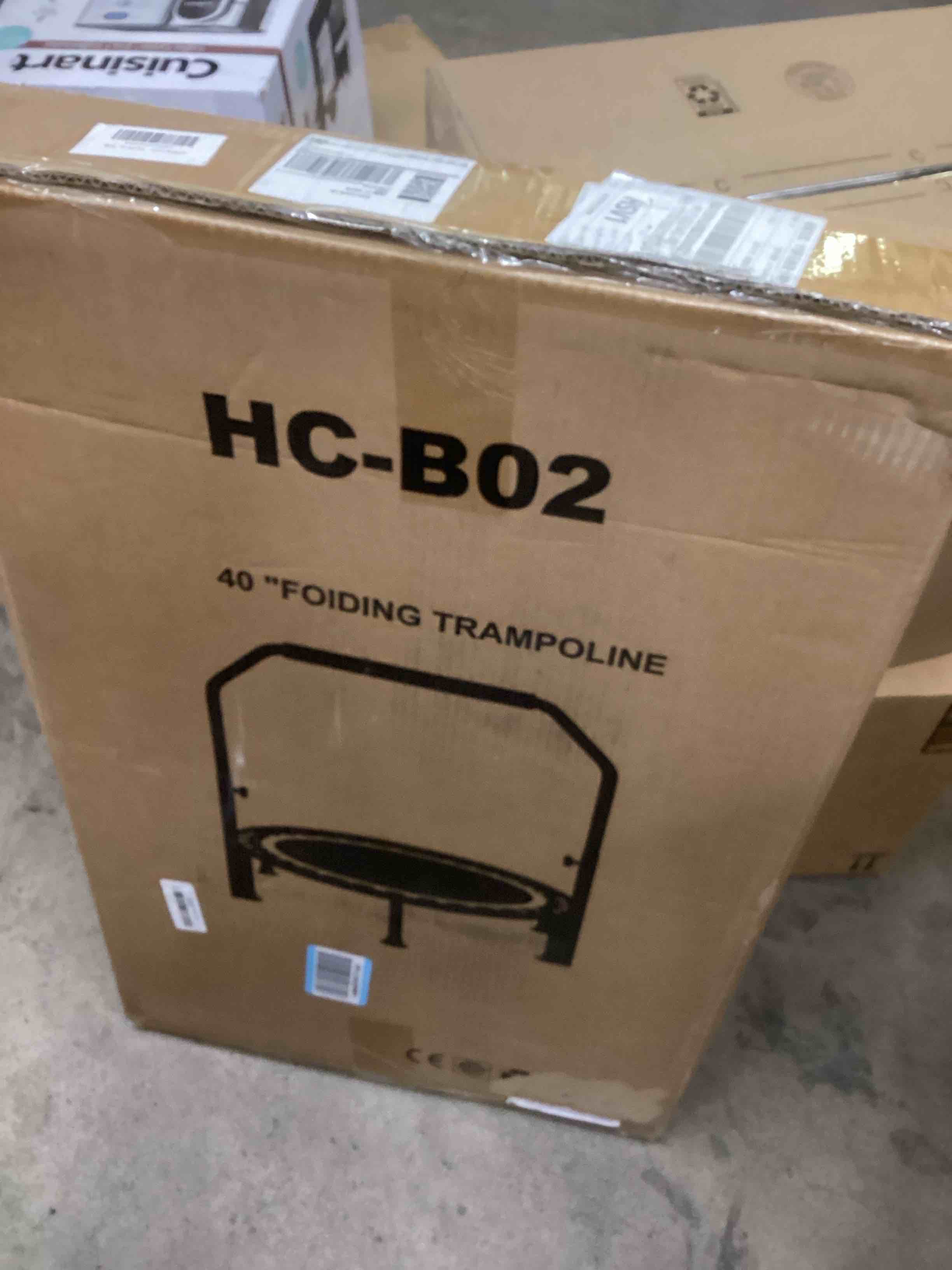 Condition photo showing New/Like New for 40"/48" Foldable Mini Trampoline Load 330lbs, Portable Exercise Rebounder with Durable Bungee Band, Fitness Trampoline for Adults and Kids