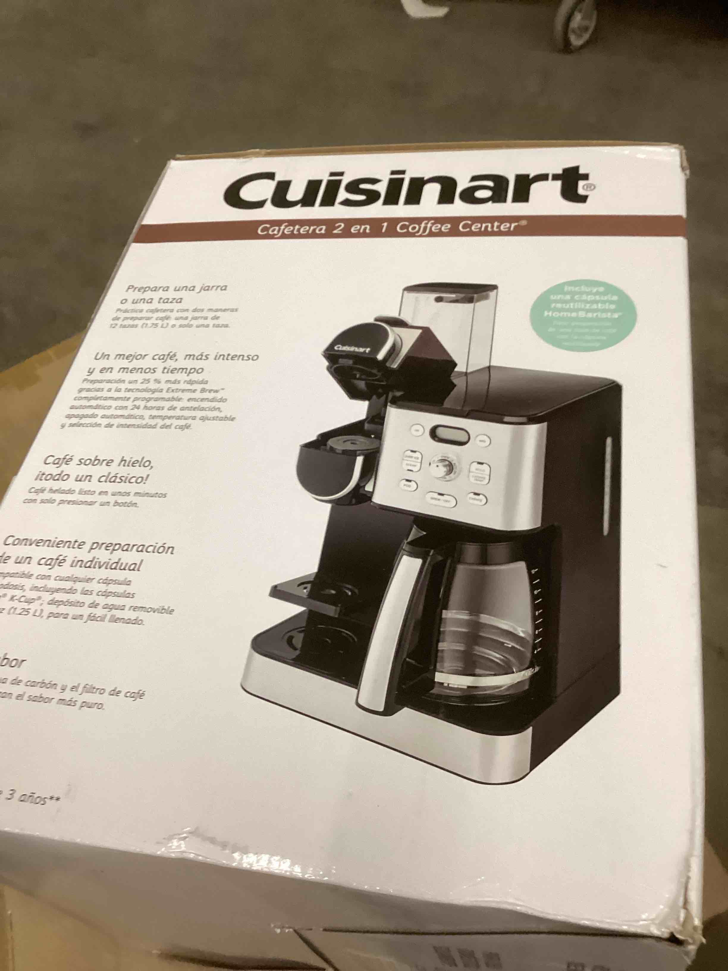 Condition photo showing As Is for Cuisinart Coffee Center 2-IN-1 Coffeemaker  Stainless Steel  SS-16  New