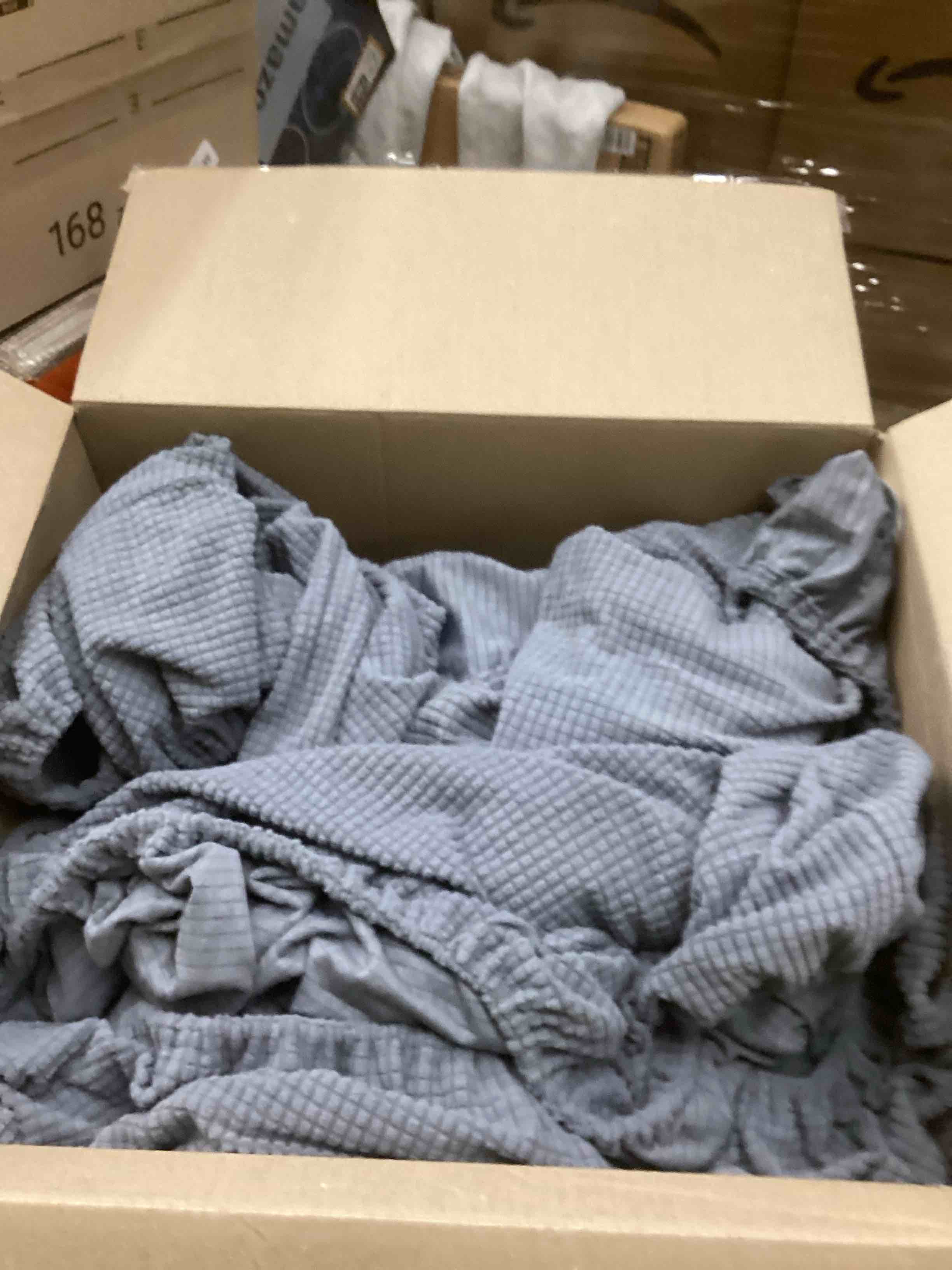 Condition photo showing As Is for High Stretch Couch Covers for 3 Cushion Couch