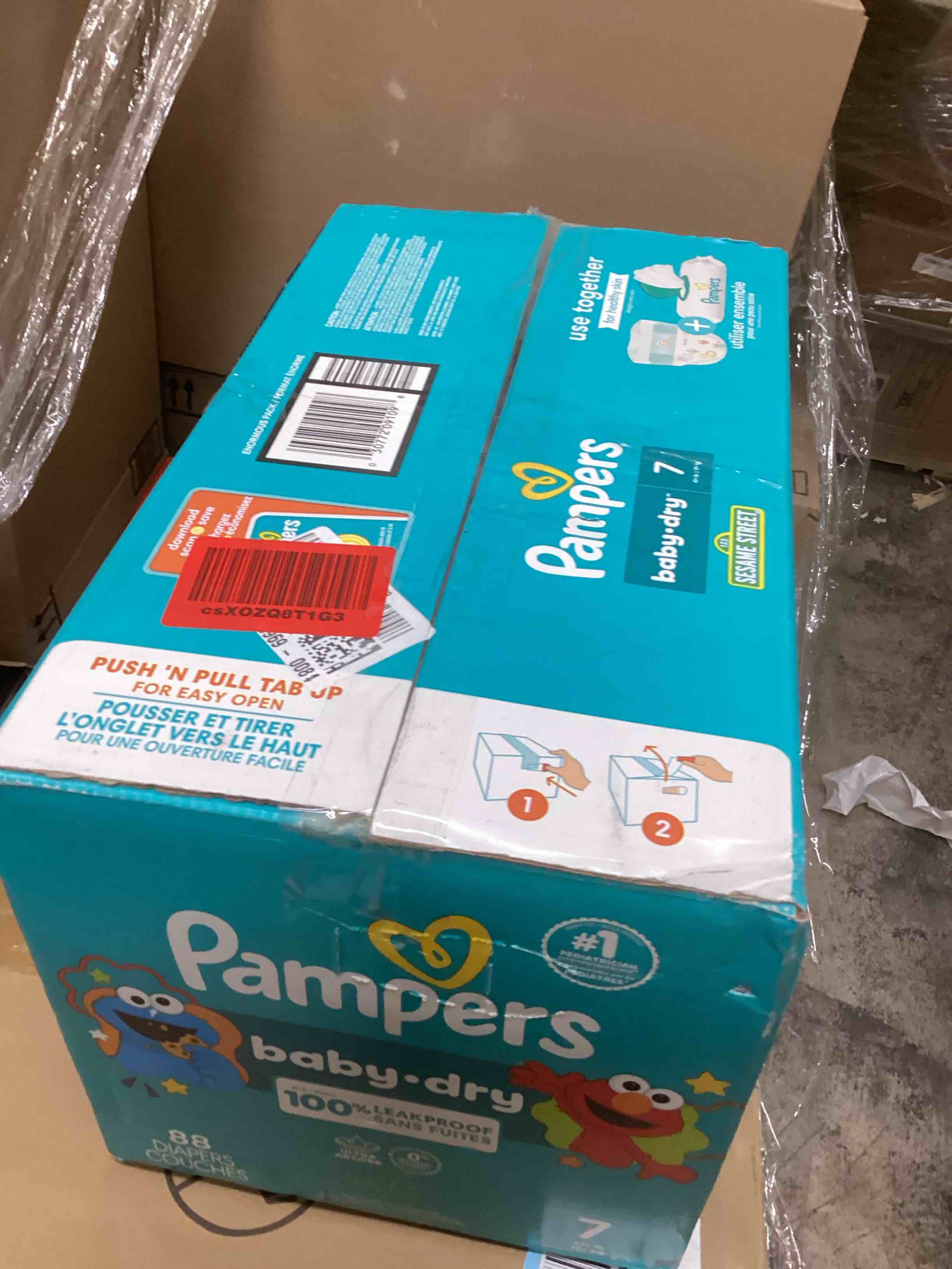 Condition photo showing New/Like New for Pampers Baby Dry Enormous Disposable Diapers - Size 7 - 88ct