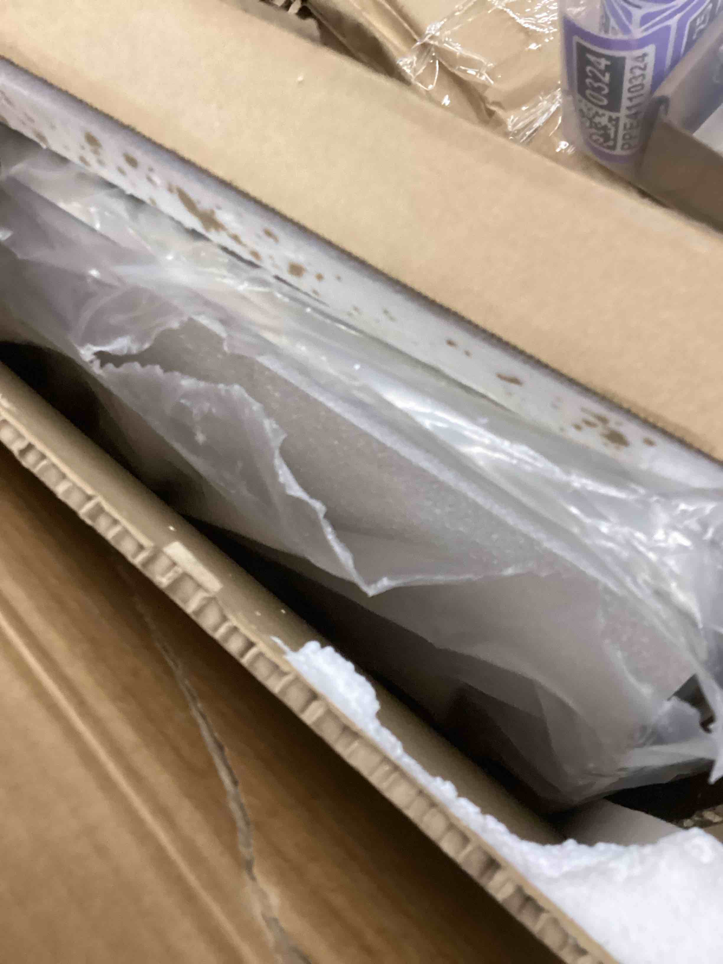 Condition photo showing Good Condition for Keonjinn Brushed Nickel Mirror 24 x 32 Inch Silver Bathroom Mirror for Over Sink, Rounded Rectangle Farmhouse Vanity Mirror, HD Tempered Glass Wall Mirror, Aluminum Alloy Frame (Horizontal/Vertical) Brushed Nickel 32"L x 24"W