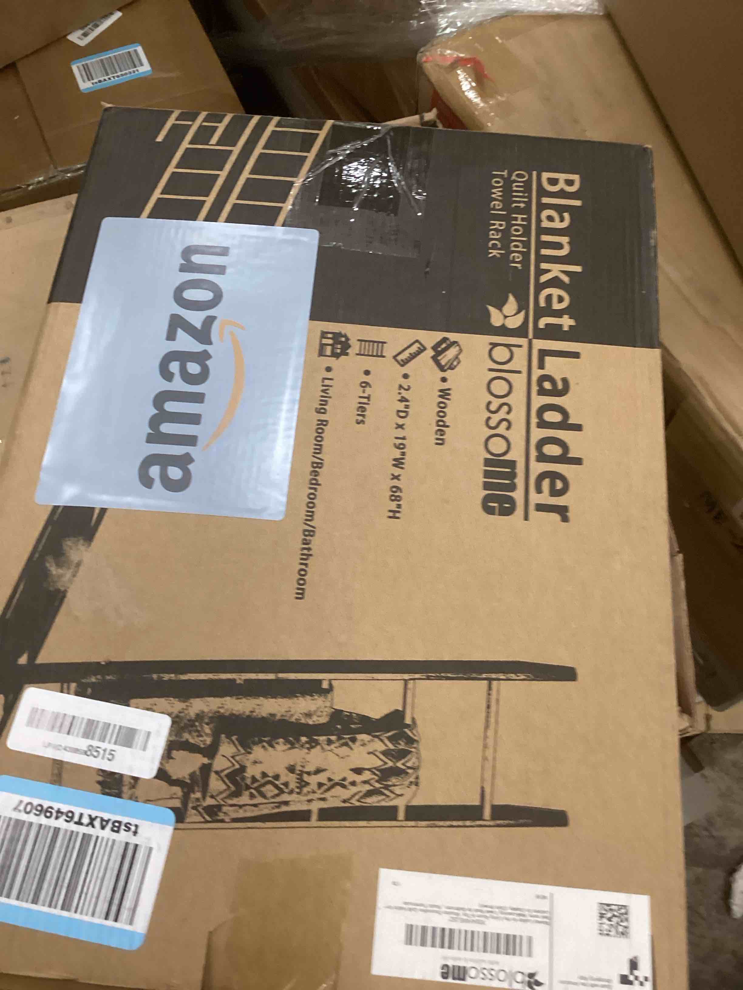 Condition photo showing New/Like New for Blanket Ladder for the Living Room 6-Tier, Wooden Decorative Quilt Holder for Bed room, Wall-Leaning Towel Rack for Bathroom?Rustic Farmhouse Ladders for Display. (Dark Brown)