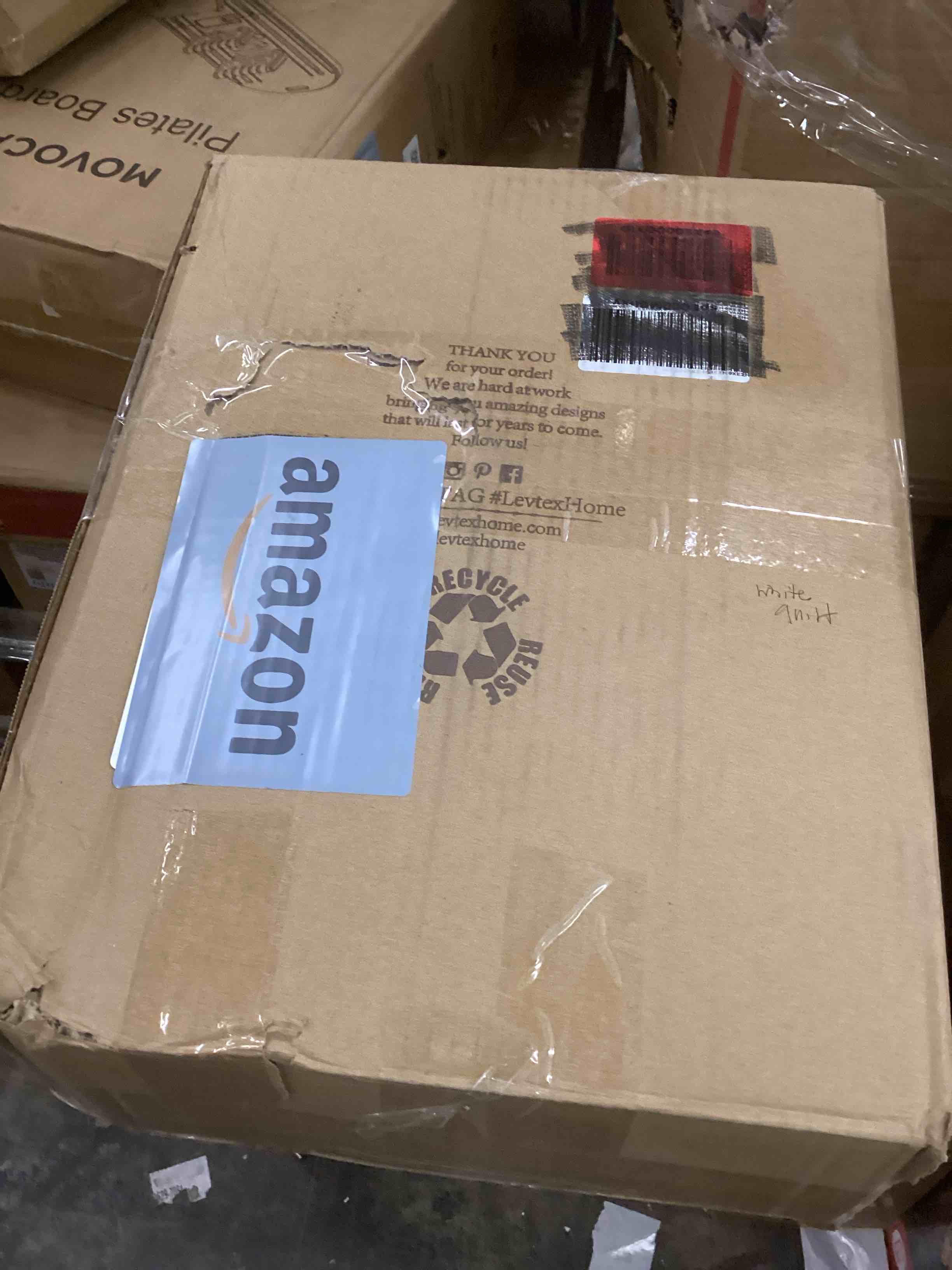 Condition photo showing New/Like New for Levtex Home Cross Stitch Reversible King/Cal King Quilt Set (106x92in) and 2 Pillow Shams (36x20in) - Stitch Texture - Bright White - Cotton King Size Quilt Bedding Set - Lightweight Soft Pre-Washed Quilt - King White