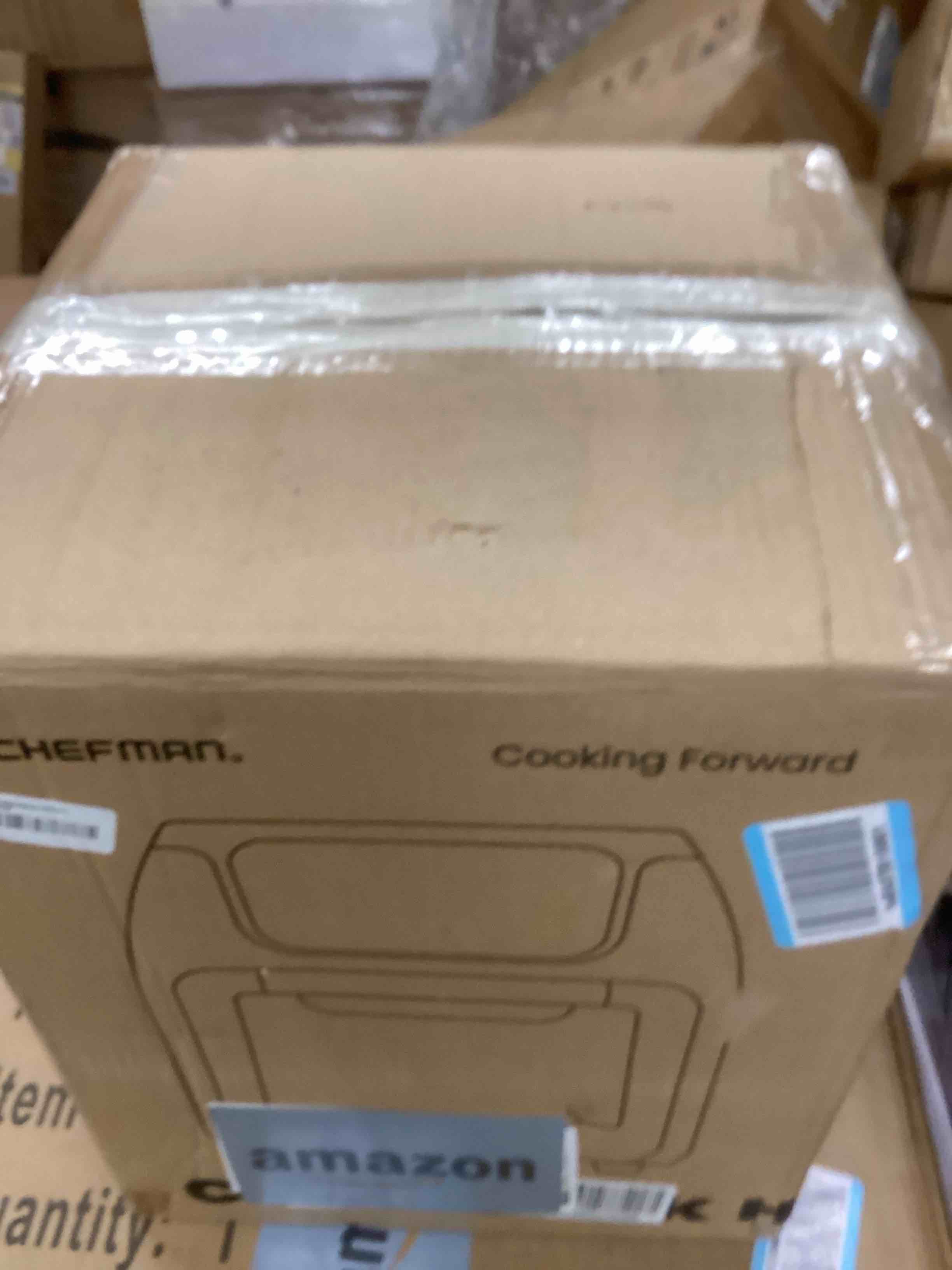 Condition photo showing As Is for CHEFMAN Multifunctional Digital Air Fryer+ Rotisserie, Dehydrator, Convection Oven, 17 Touch Screen Presets Fry, Roast, Dehydrate, Bake, XL 10L Family Size, Auto Shutoff, Large Easy-View Window, Black 10 Quart Black