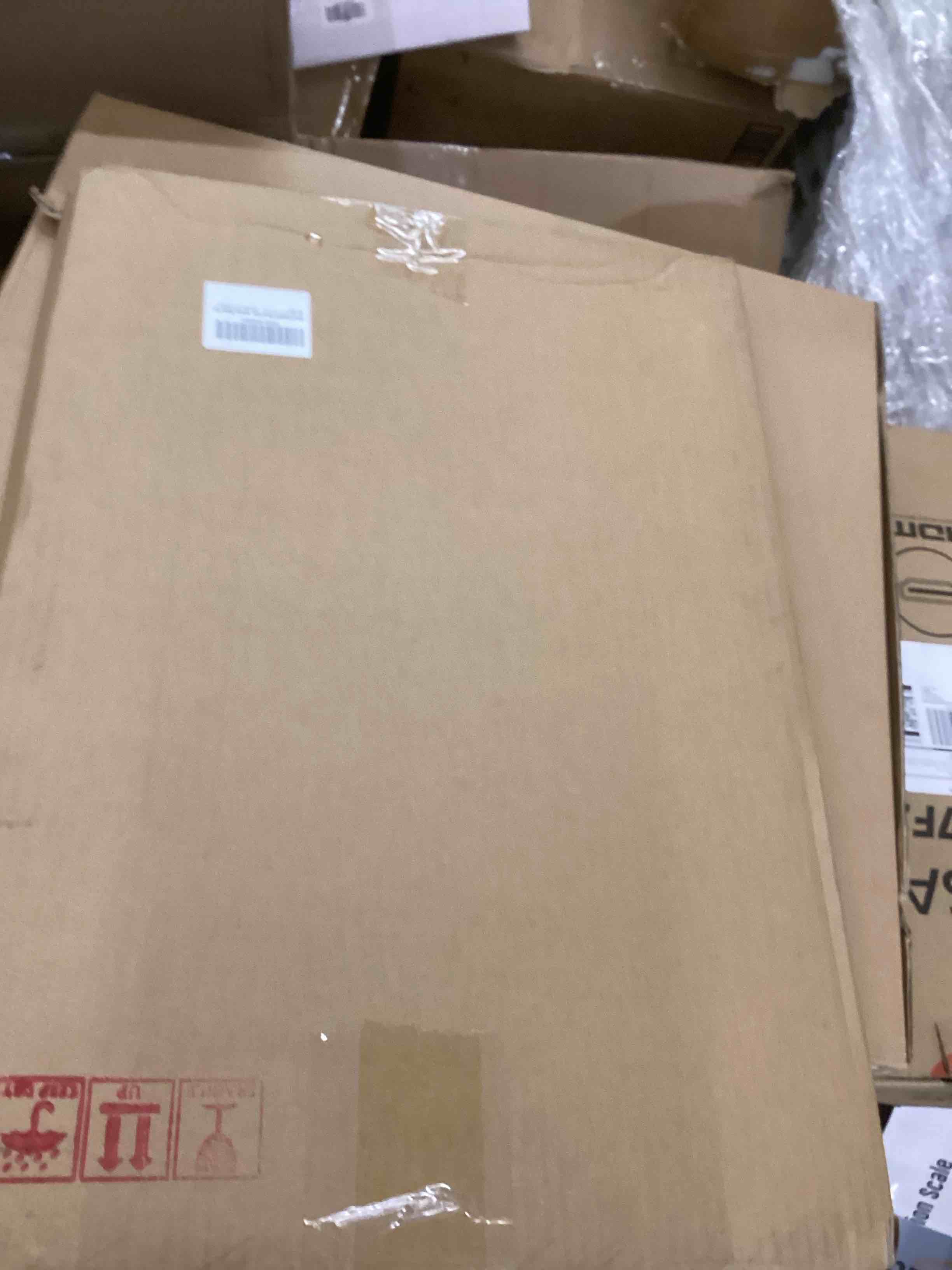 Condition photo showing As Is for Wood 12x18 Frame Gold, Ornate Natural 18x12in Poster Picture Frame, Modern Golden 12 x 18inch Gallery Wall Photo Frame with HD Plexiglass, Horizontal Vertical Wall Mounting Display 1pcs Gold 12x18