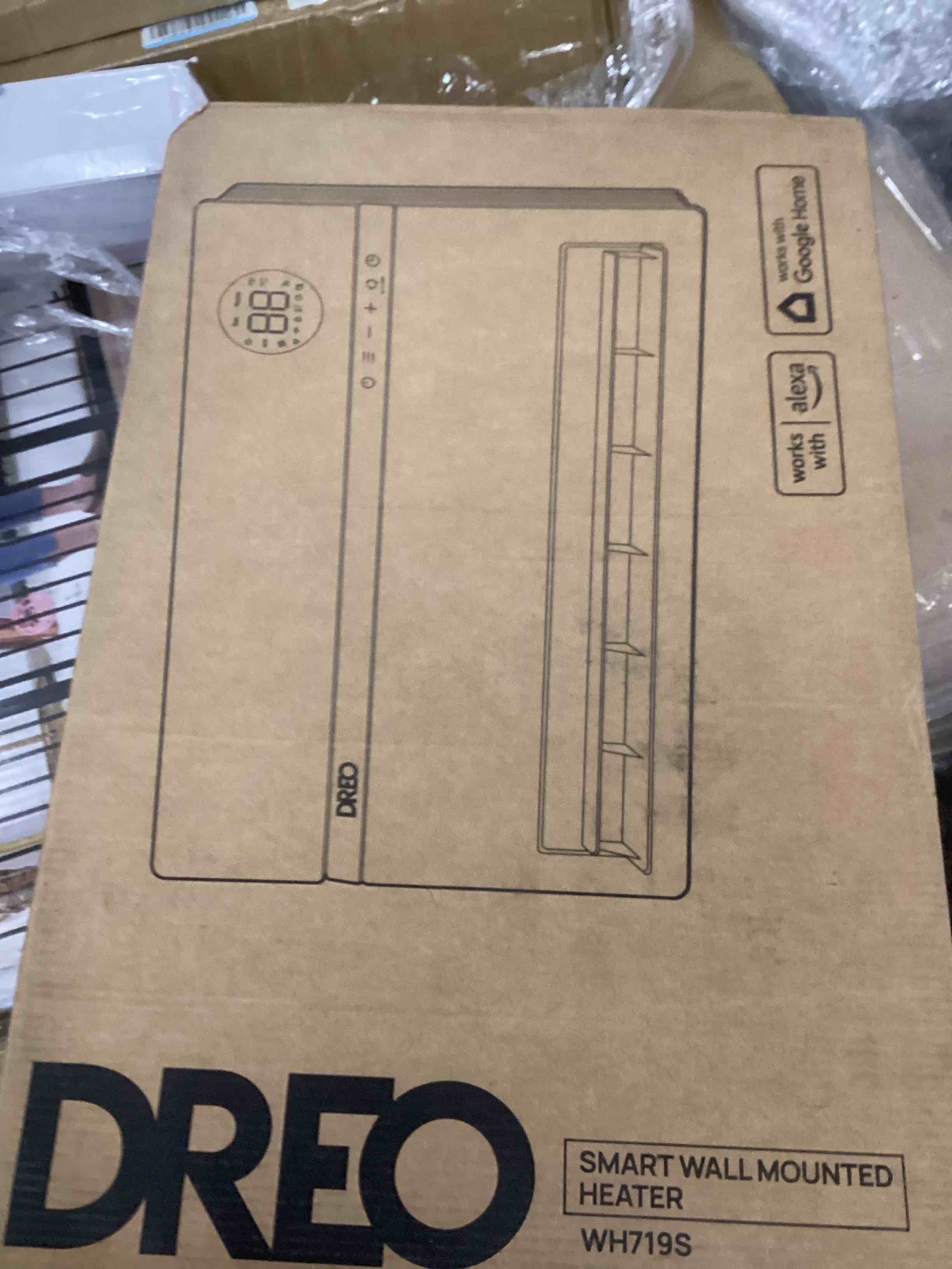 Condition photo showing New/Like New for Dreo Smart Wall Heater, Electric Space Heater for Bedroom 1500W, 120° Vertical Oscillation, Adjustable Thermostat, Remote Control, 24H Timer, Easy-Mount Heater for Indoor Use, Works with Alexa, WH719S White Standard