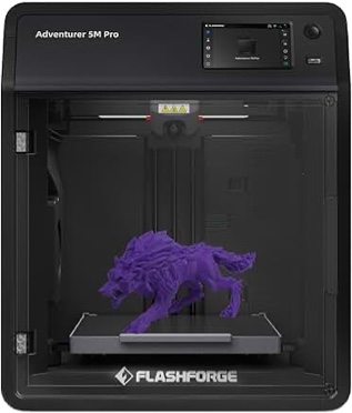 FLASHFORGE Adventurer 5M 3D Printer with Fully Auto Leveling, Max 600mm/s High Speed Printing, 280°C Direct Extruder with 3S Detachable Nozzle, Core XY All Metal Structure, Print Size 220x220x220mm