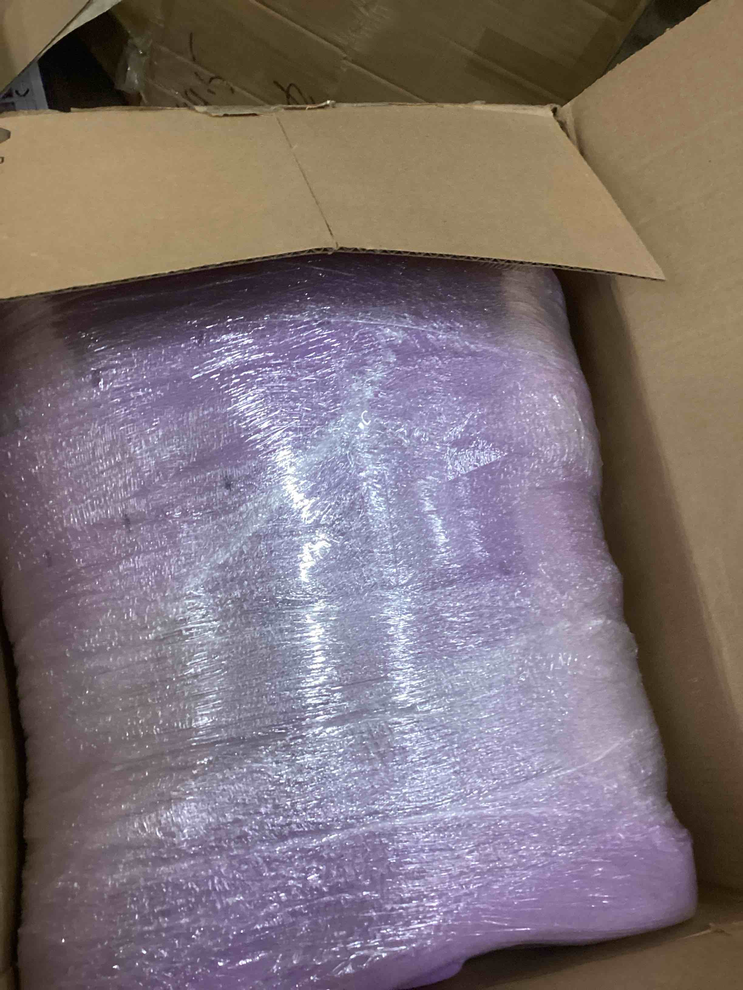 Condition photo showing As Is for foam mattress topper, purple 