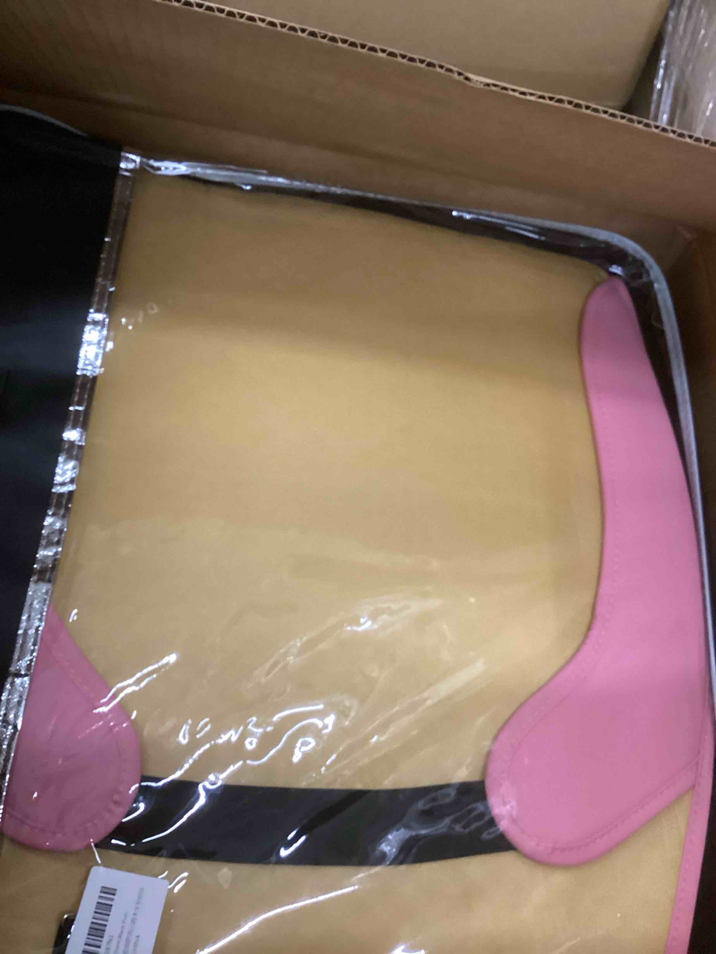 Condition photo showing New/Like New for Car Seat Covers Front Seats, Super Luxurious Heavy Universal Duty Waterproof Leather Automotive Vehicle Cover for Cars SUV Pick-up Truck, Non-Slip Seat Pink Car Accessories (2 PCS Front/Black Pink)