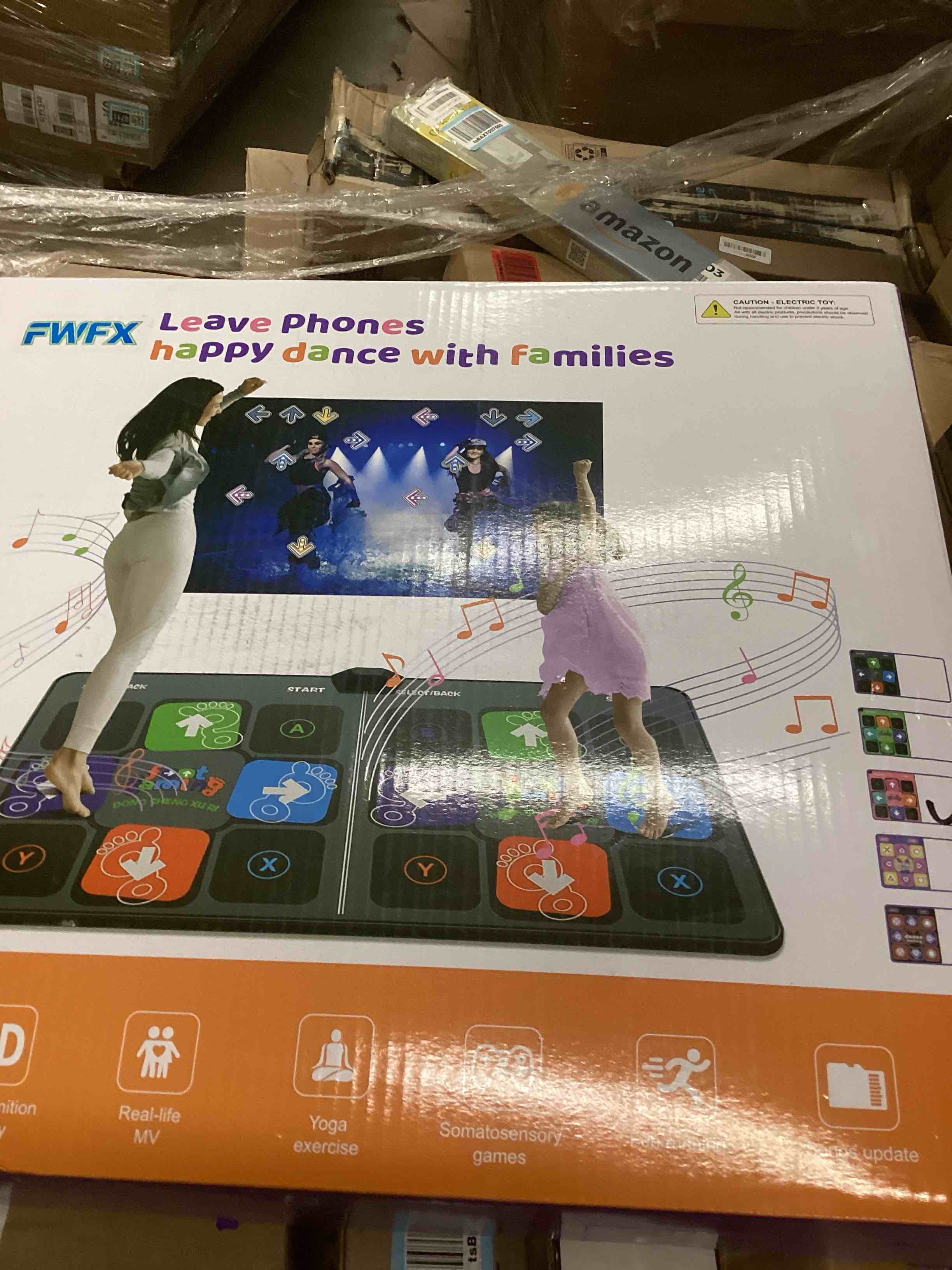 Condition photo showing New/Like New for FWFX Dance Mat for TV Games - Wireless Musical Electronic Dance Pad for Kids & Adults, 2-Player Indoor Active Exercise Game for Family Parties, Birthday for Boys and Girls 65.4" x36.6" Grey