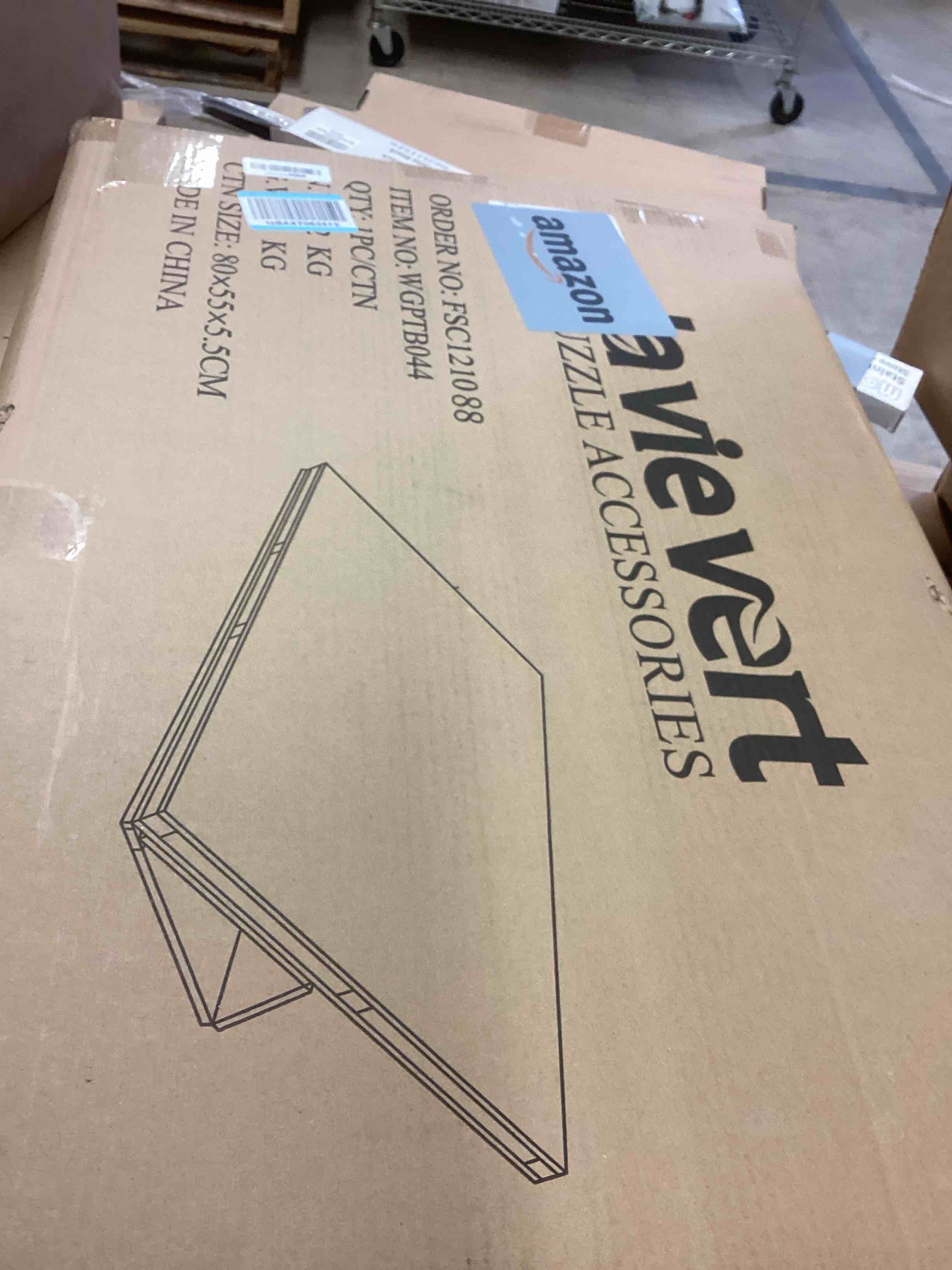 Condition photo showing New/Like New for Lavievert Tilting Puzzle Board with 2-in-1 Designed Stand & Cover, Super Lightweight Felt Plateau Storage with 6 Drawers for Adults, Portable Jigsaw Puzzle Table for Up to 1000 Pieces – Gray