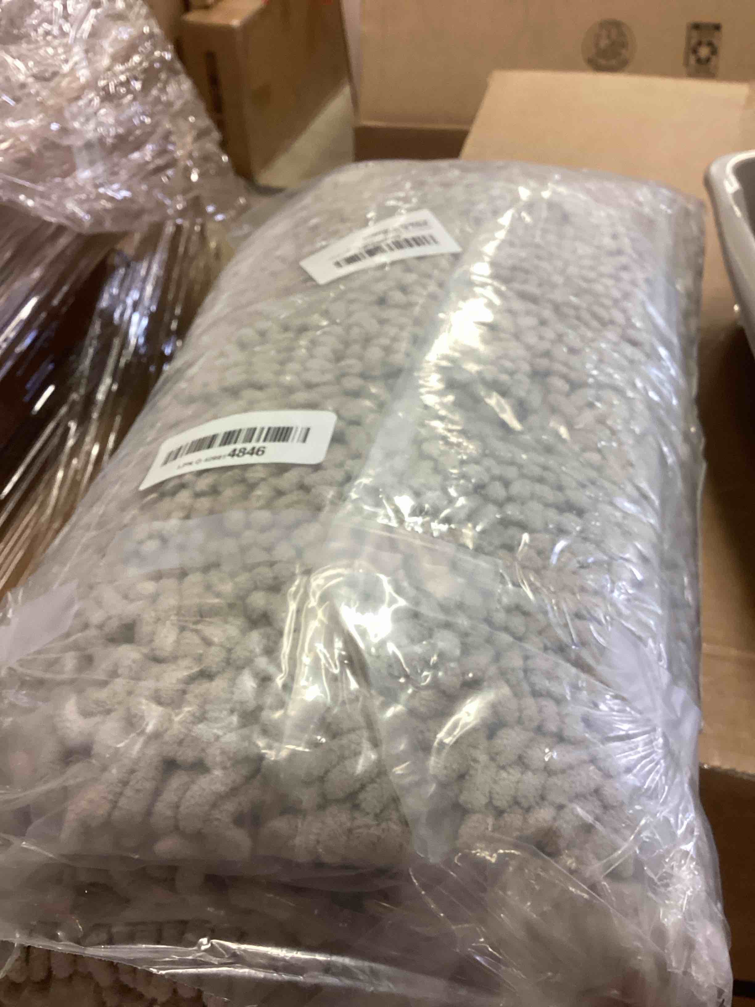 Condition photo showing New/Like New for Bathroom Rugs Chenille Bath mat 2 Piece Set, Super Absorbent, Strong PVC Non Slip Backing, Bath mats for Bathroom, Plush Shaggy, Thick, Machine Washable, Bathtub, Toilet.(Light Grey) Light Grey 20''×20''U-Shape+20''×32''