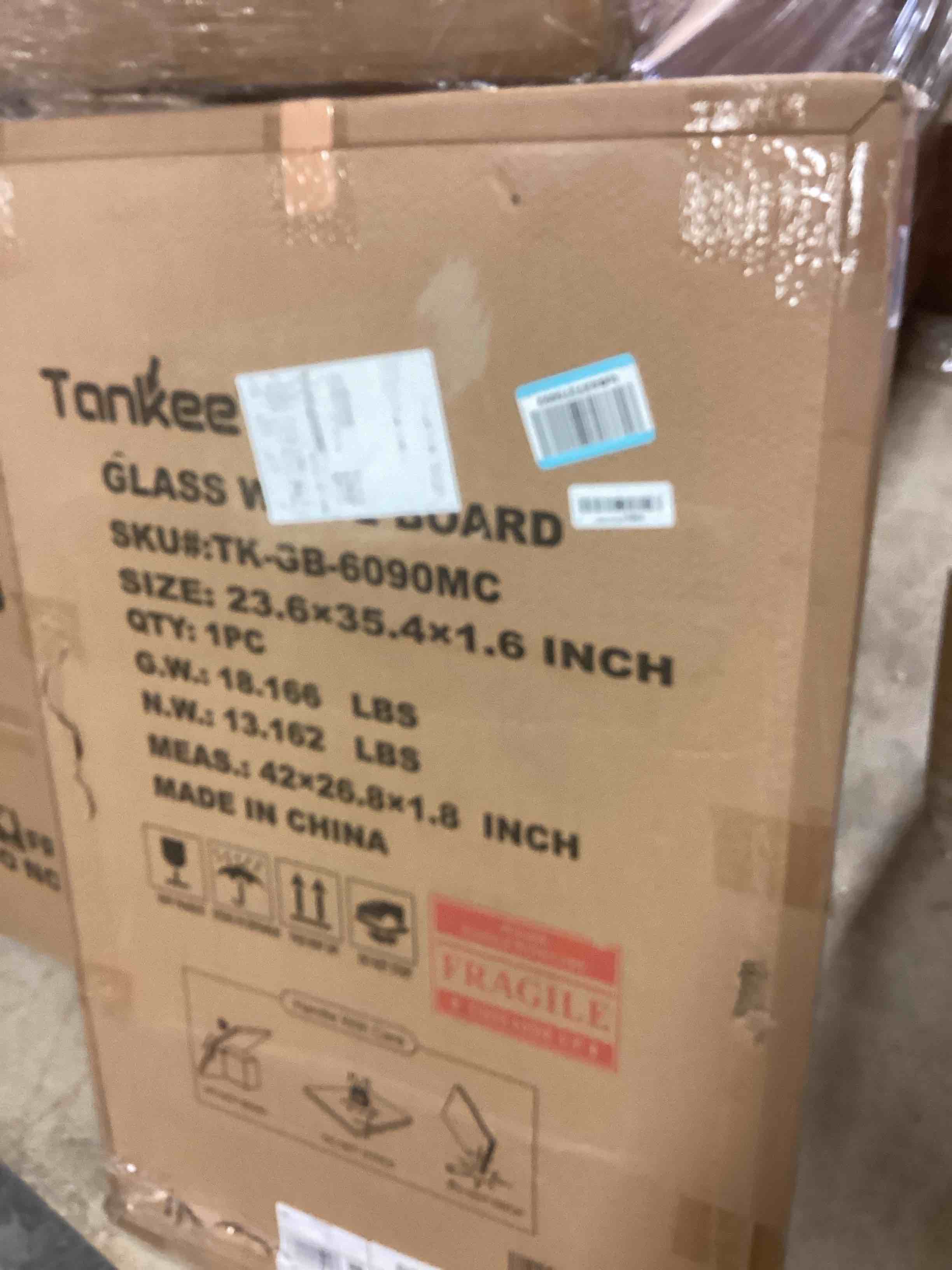 Condition photo showing New/Like New for Glass Calendar Dry Erase Board for Wall, TANKEE 36x24 Inches Black Magnetic Glass Whiteboard, Large Monthly Calendar White Board for Office School Home Classroom Kitchen Wall Monthly Calendar 36"x24"
