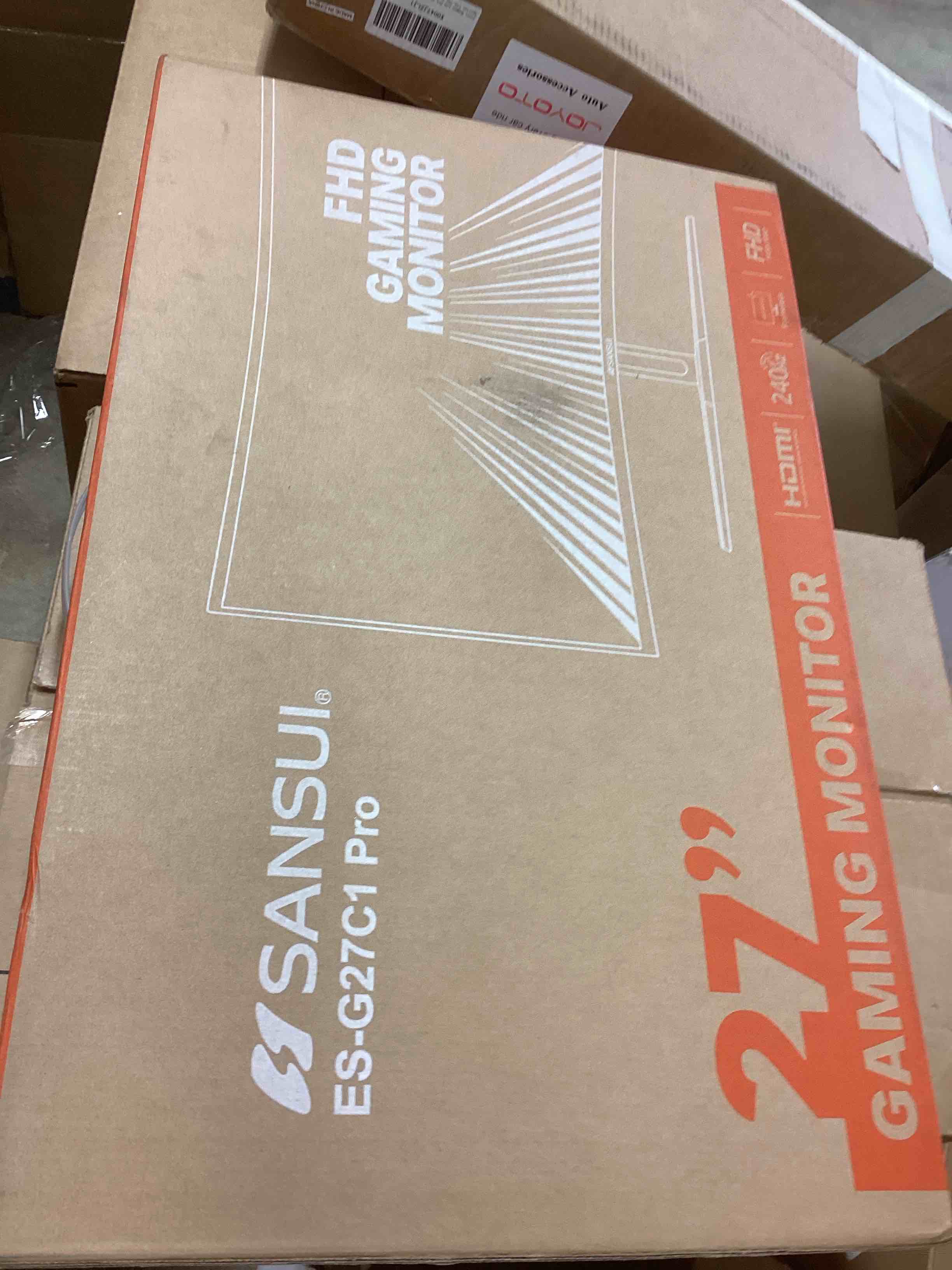 Condition photo showing As Is for SANSUI 27 Inch Curved 240Hz Gaming Monitor FHD 1080P, 1500R Curve Computer Monitor, 130% sRGB, 4000:1 Contrast, HDR, FreeSync, MPRT 1Ms, Low Blue Light, HDMI DP Ports, Metal Stand, DP Cable Incl. 27 Inch 240Hz Curved Gaming 27 Inch 240Hz Curved Gaming