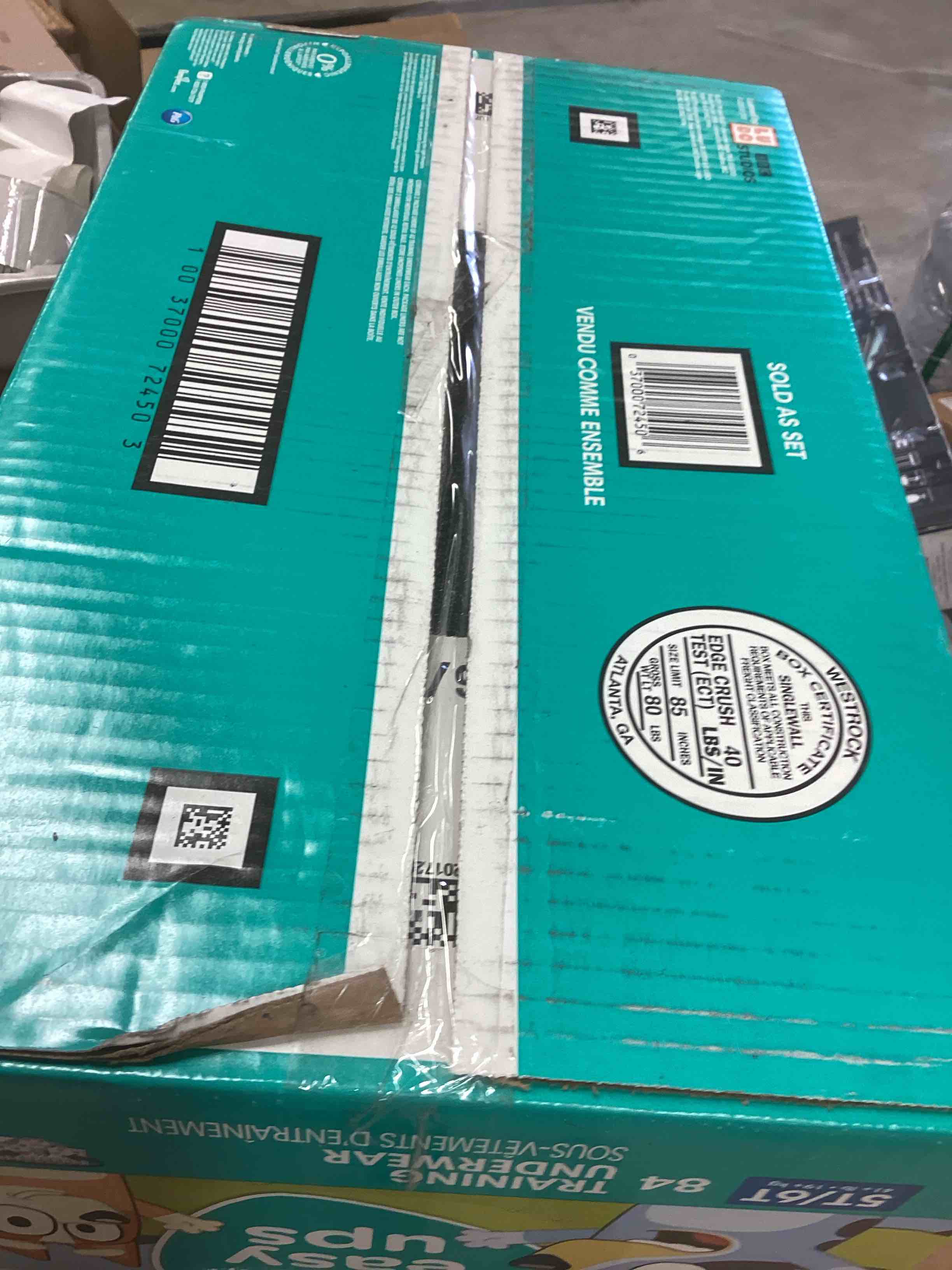 Condition photo showing New/Like New for Pampers Training Pants - Easy Ups Boys & Girls Bluey - Size 5T-6T, 84 Count, Children's Potty Underwear (Packaging May Vary) 5T-6T 84