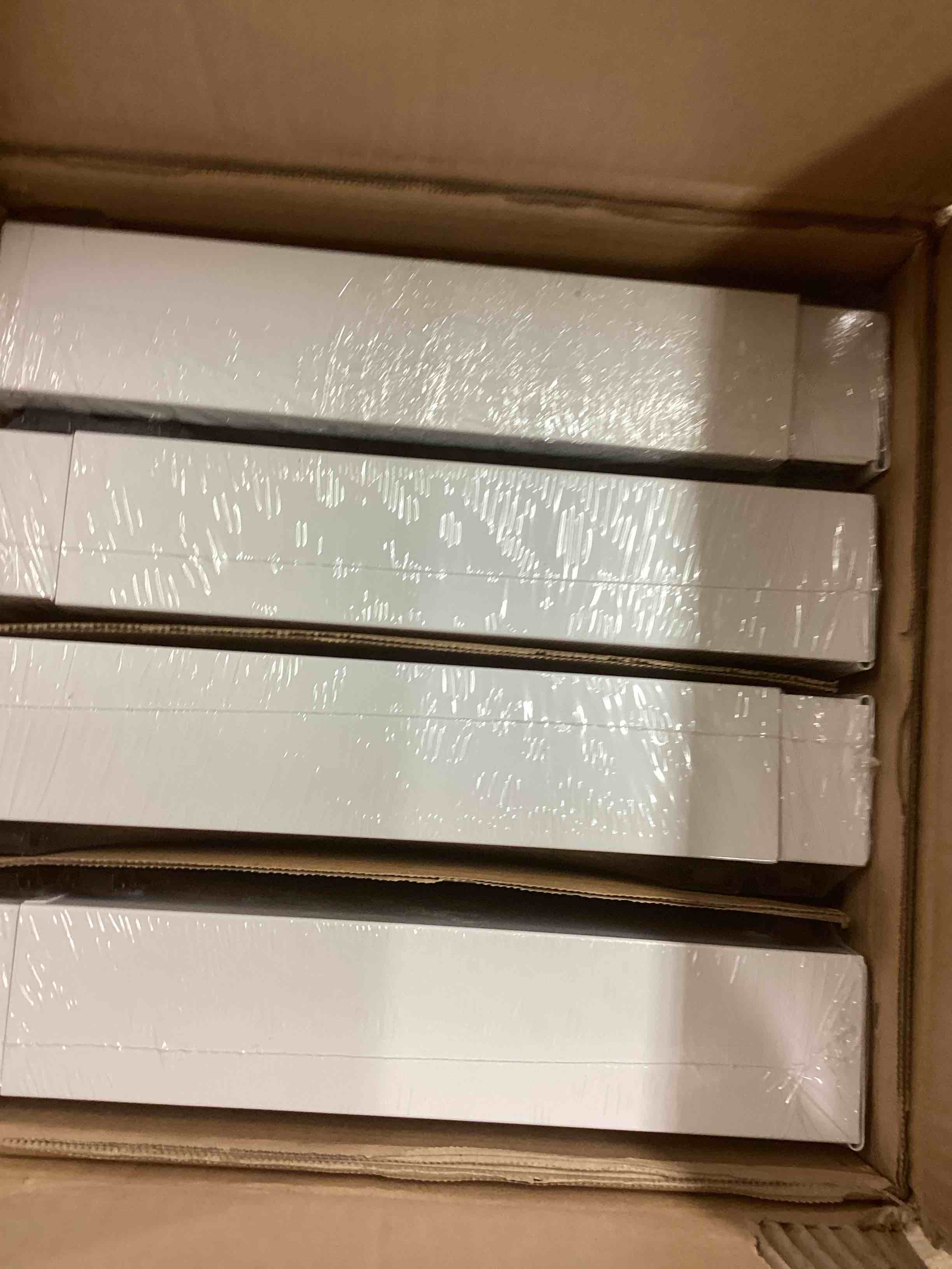 Condition photo showing New/Like New for 4 Pack Expandable Pull Out Cabinet Organizer 21"Deep With Raising Pad for Framed Cabinets,Upgrade 3 Slide Rails Slide Out Drawers,No Drill Roll Out Shelves,Adjustable Width 12.1"-20.4" White White 21"D x 12.1"-20.4"W(4Pack)