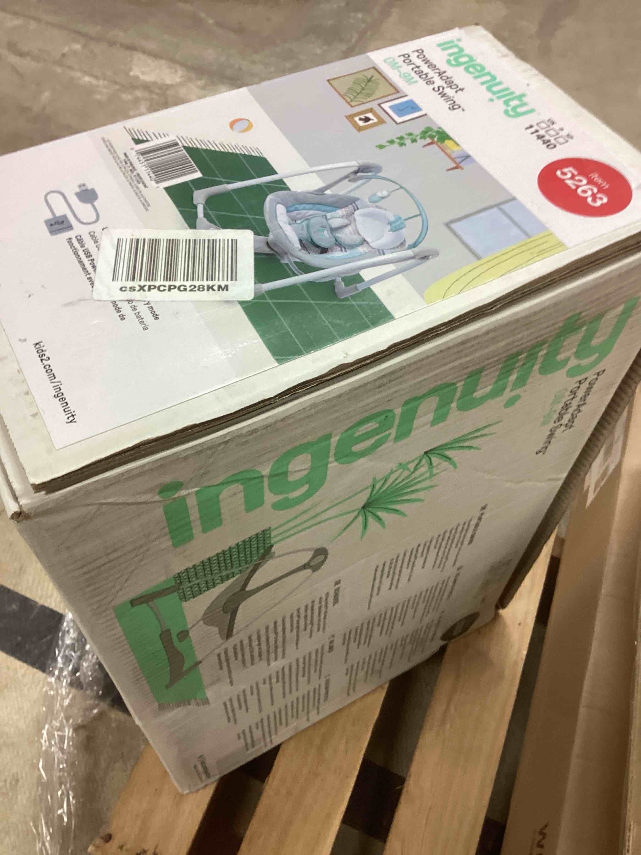 Condition photo showing New/Like New for Ingenuity Compact Lightweight Portable Baby Swing with Music, Nature Sounds and Battery-Saving Technology - Abernathy, 0-9 Months