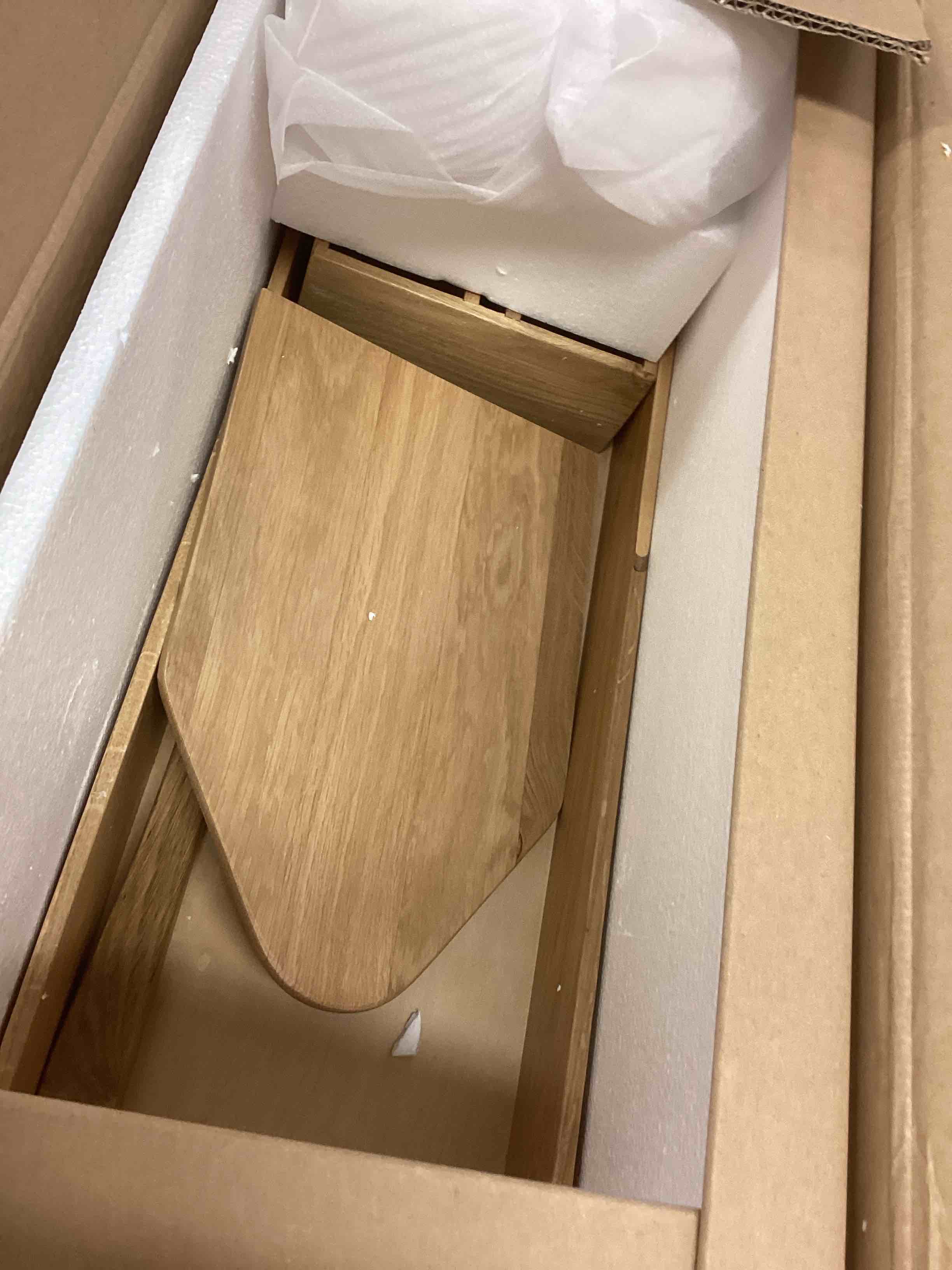 Condition photo showing As Is for Kings County Tools Wood Tool Box - 22” Wooden Caddy Organizer with Handle and Drawer for Crafts or Tool Storage - Art Supply Storage Organizer Toolbox - Wooden Craft Tool Box