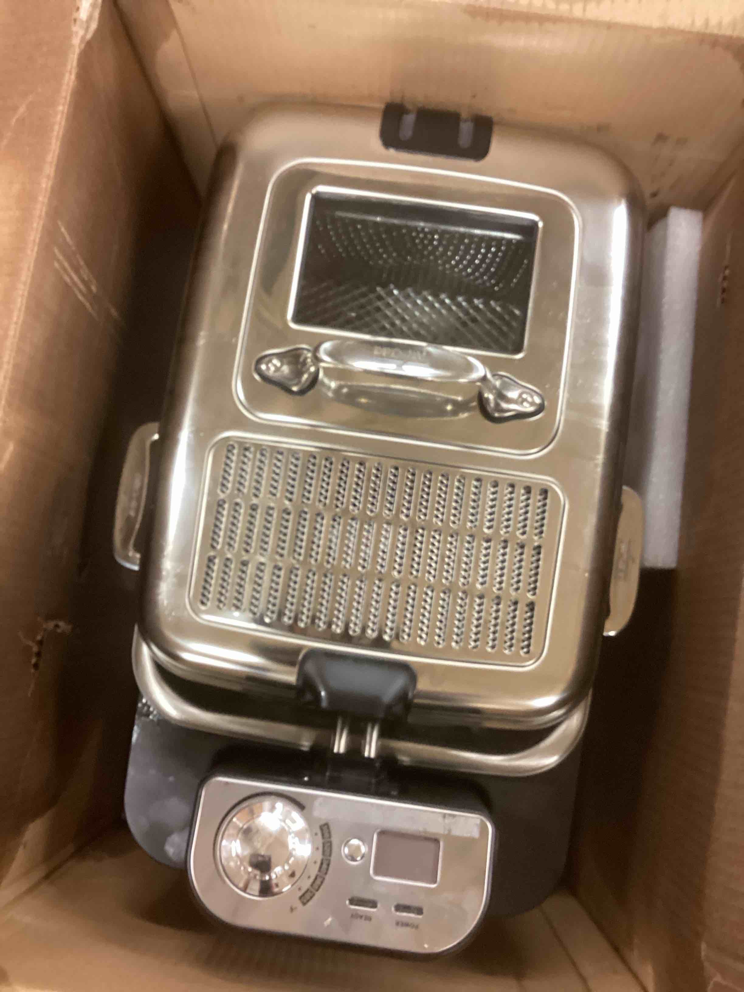 Condition photo showing As Is for All-Clad Ez Clean Pro Deep Fryer with Digital Timer and Oil Filtration System  3.5 liter