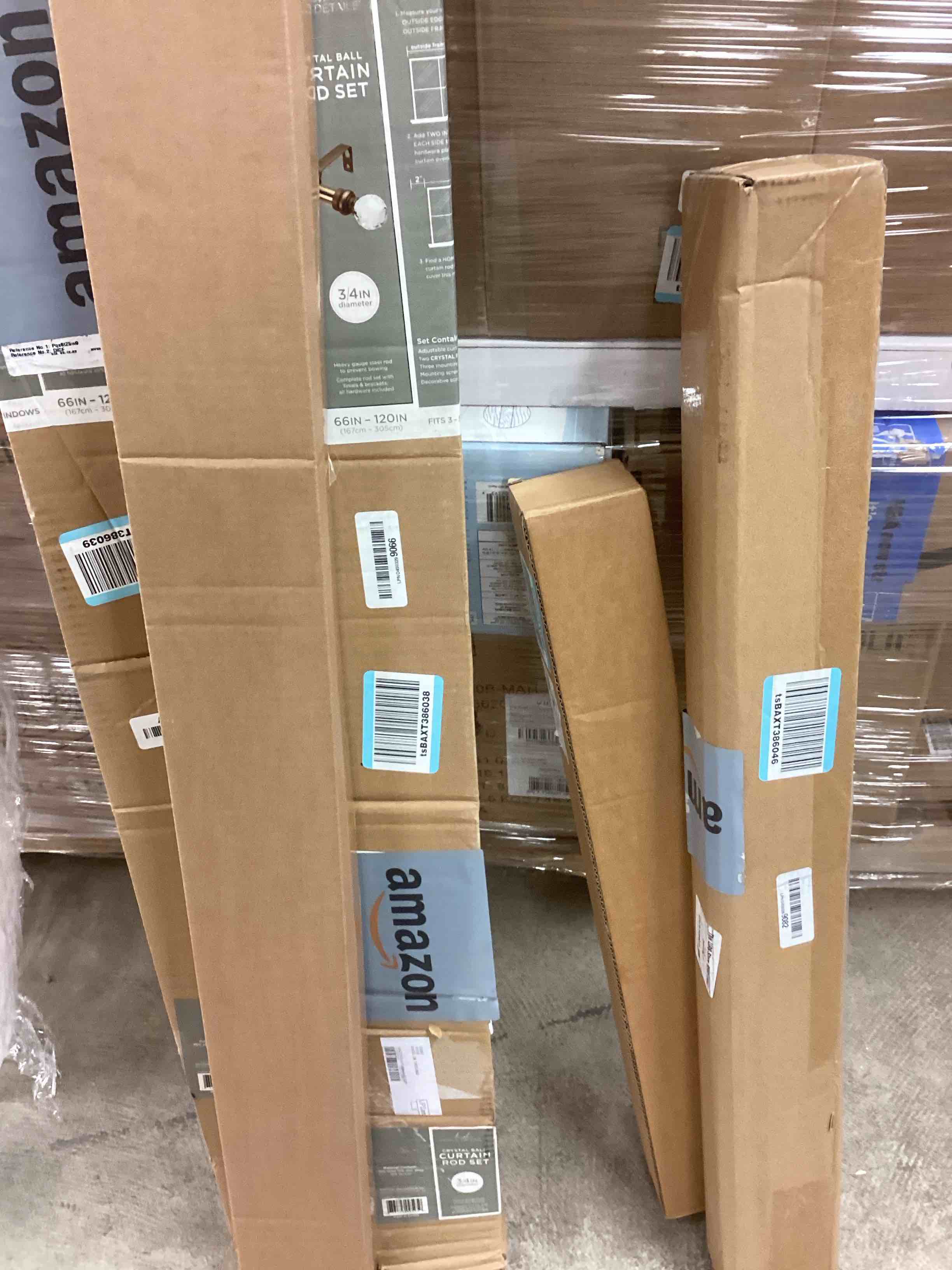 Condition photo showing Good Condition for assorted curtain rods and window blinds 