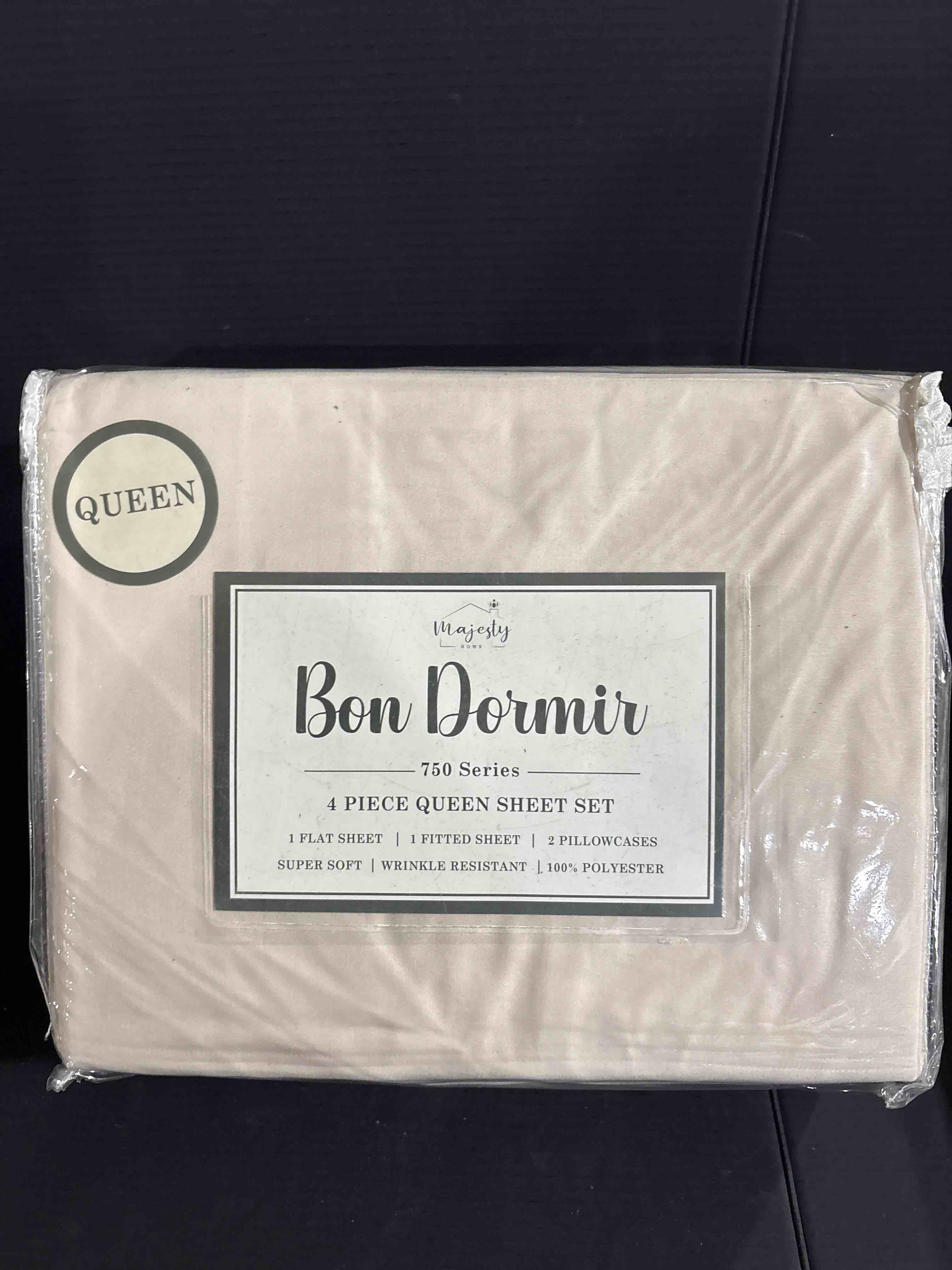 queen Bon Dormir 750 series 4 piece queen sheet set includes one flat sheet one fitted sheet two pillowcases