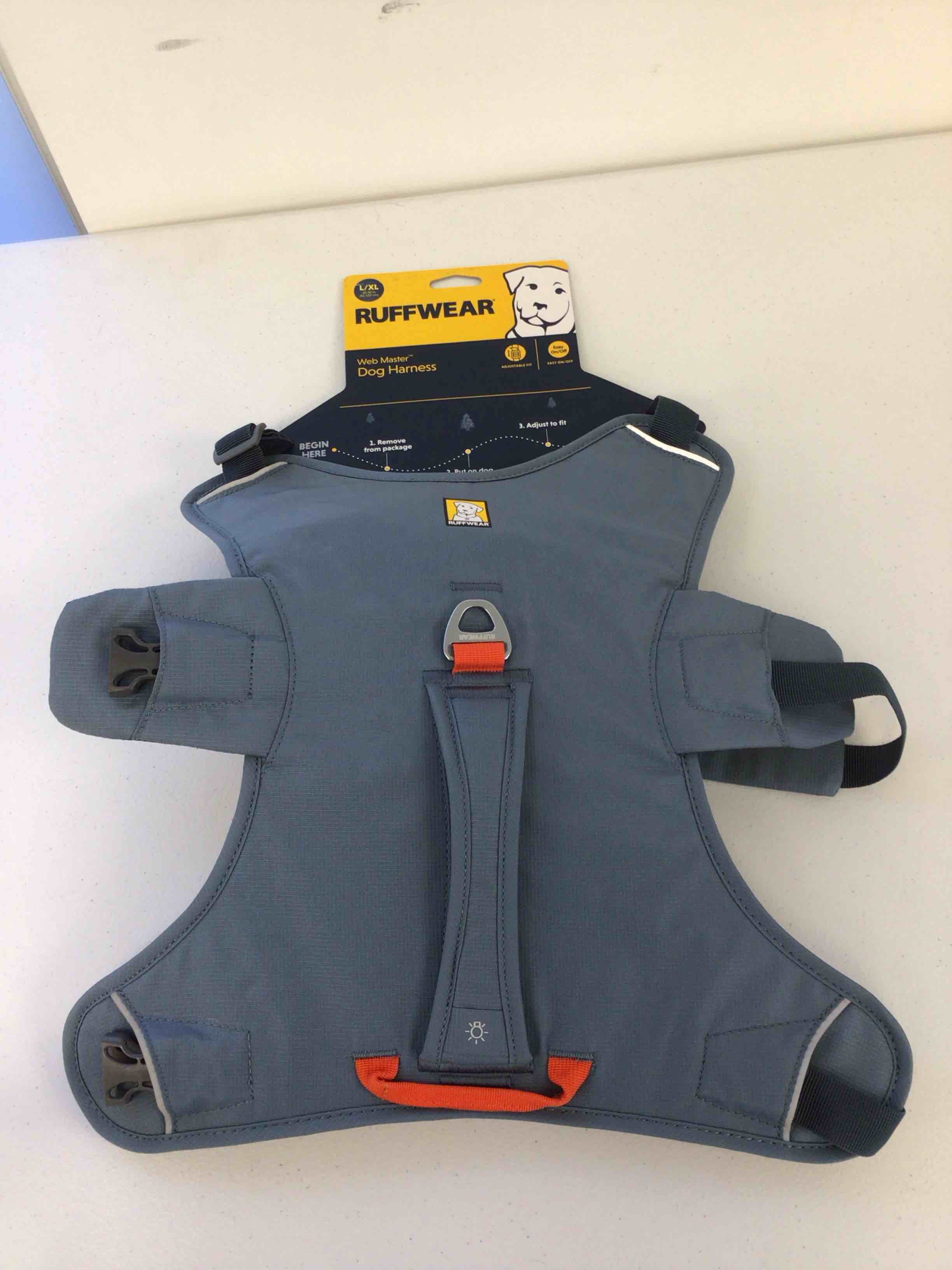 size l/xl RUFFWEAR, Web Master, Multi-Use Support Dog Harness, Hiking and Trail Running, Service and Working, Everyday Wear, Slate Blue, Large/X-Large