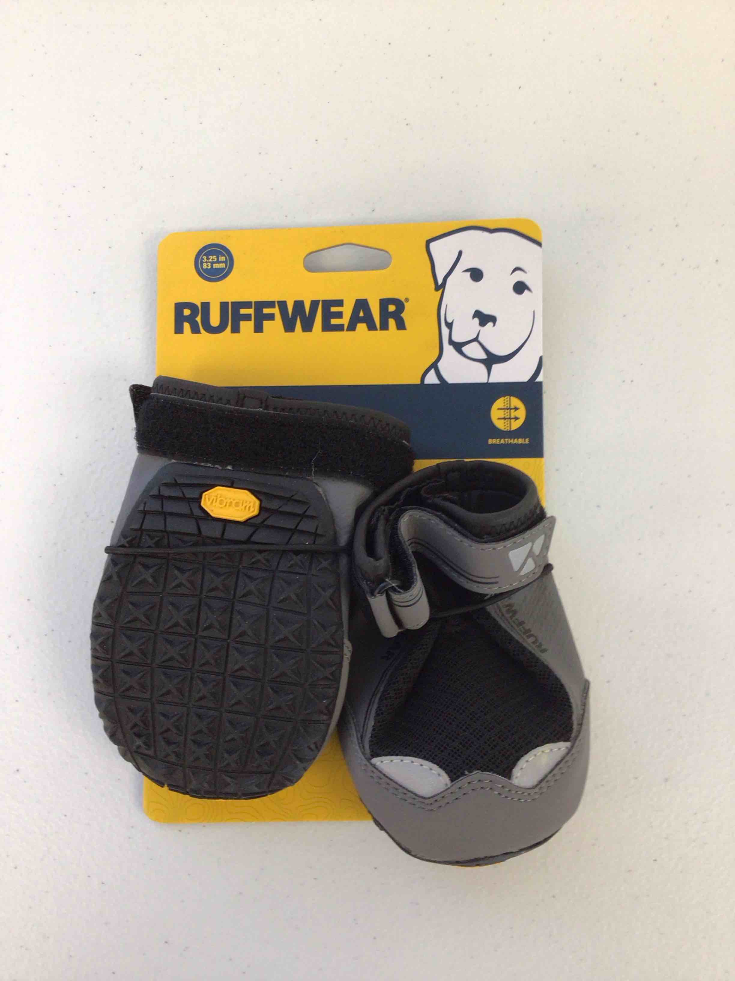 Ruffwear, Grip Trex Dog Boots, Outdoor Booties with Rubber Soles for Hiking and Running, Obsidian Black, 3.25 in (2 Boots)