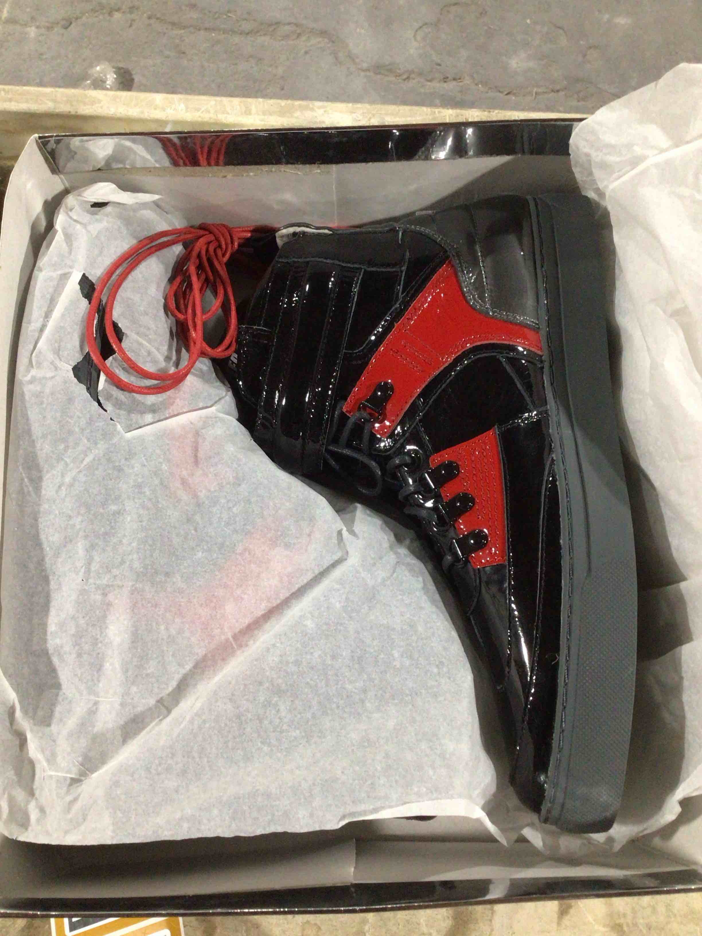 Condition photo showing New/Like New for GODSPEED MOVEMENT STYLE: SPEED-1 SHOES MENS, COLOR: BLK/RED/GREY, SIZE 11.5