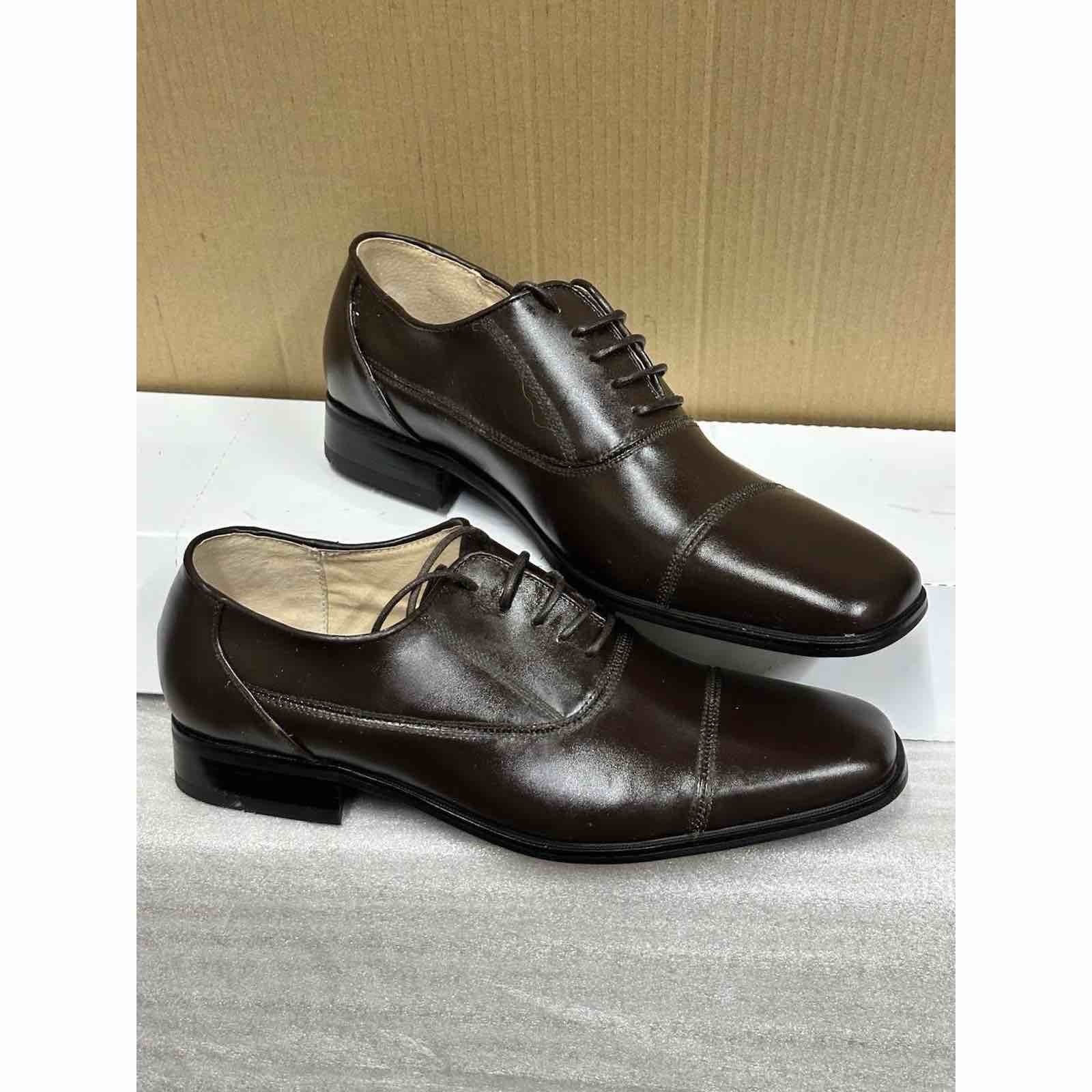 Climate Men\'s Dress Cap Toe Style A0295 Size 11, Dark Brown Leather New