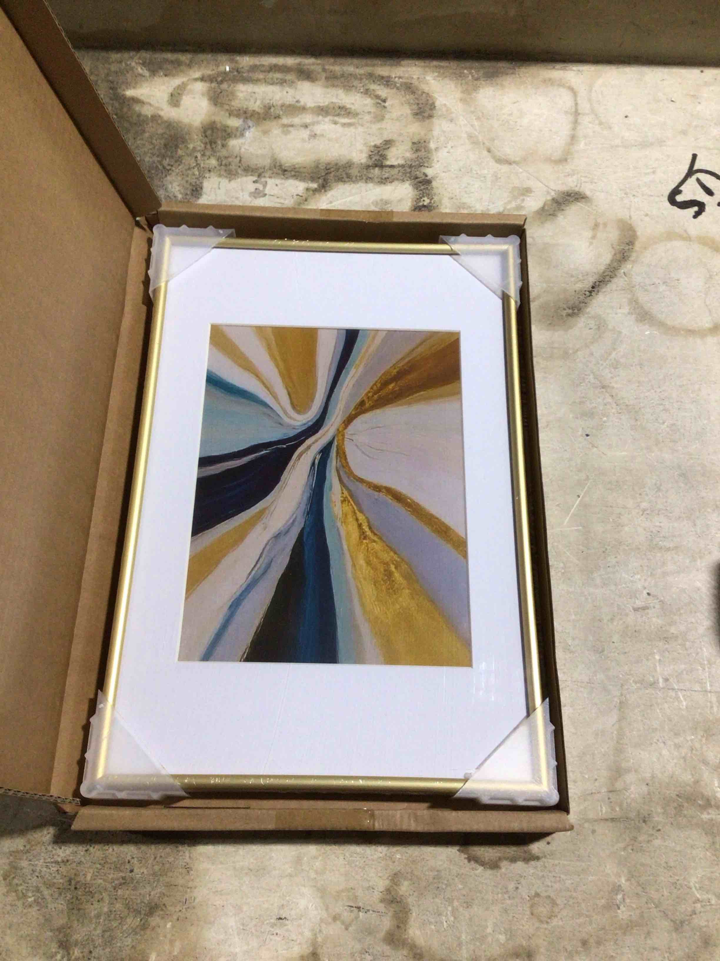 Condition photo showing New/Like New for Fkvat 8x12 Picture Frame, Gold Brushed Thin Metal Aluminum Photo Frame with HD Glass, Fit 6x8 with Mat or 8 x 12 without Mat, for Table and Wall, 1 Pack Gold 8x12-1P