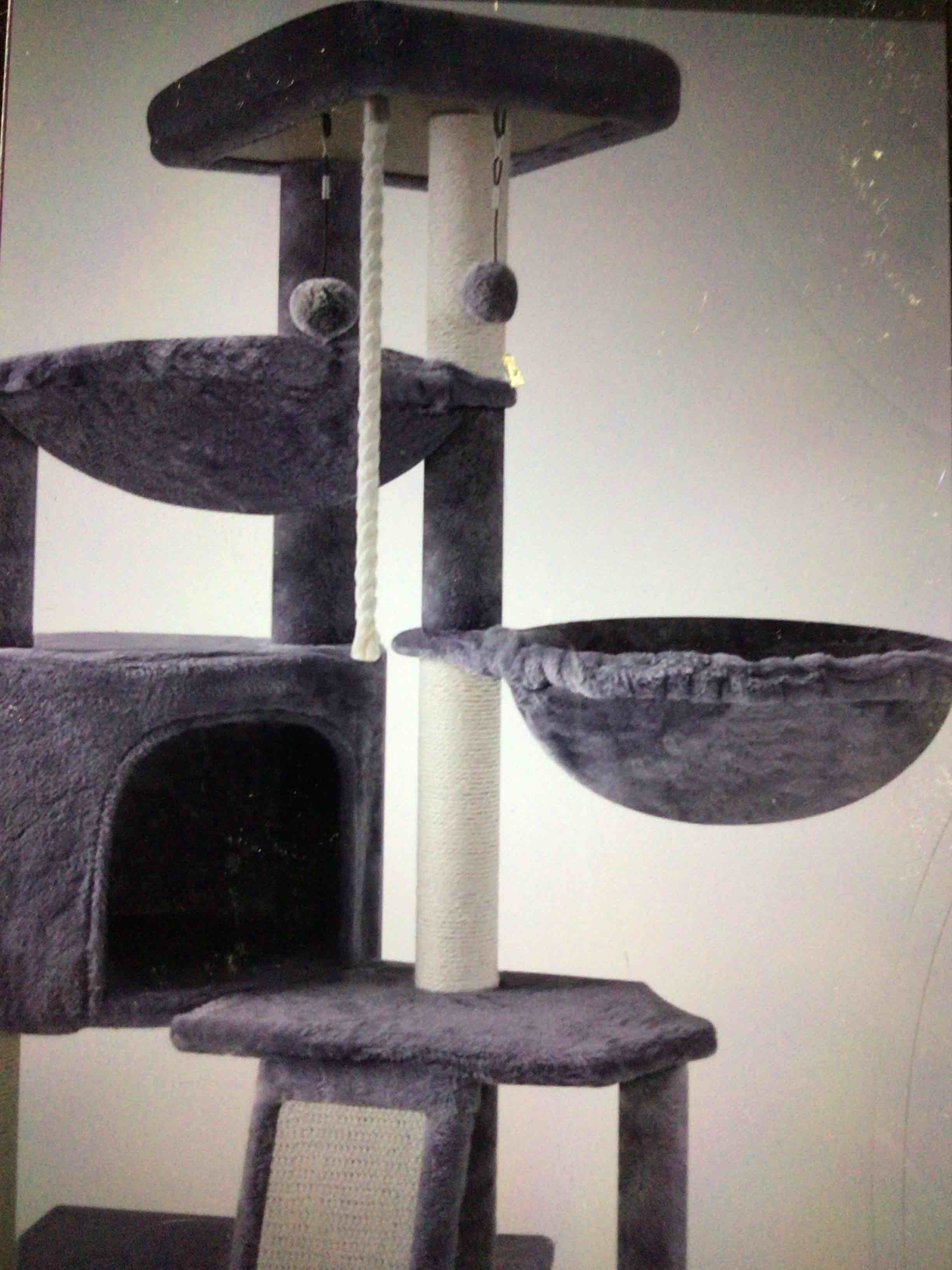 item co1022-g02a- cat condo 2story tan, brn mcrot , pack of 12